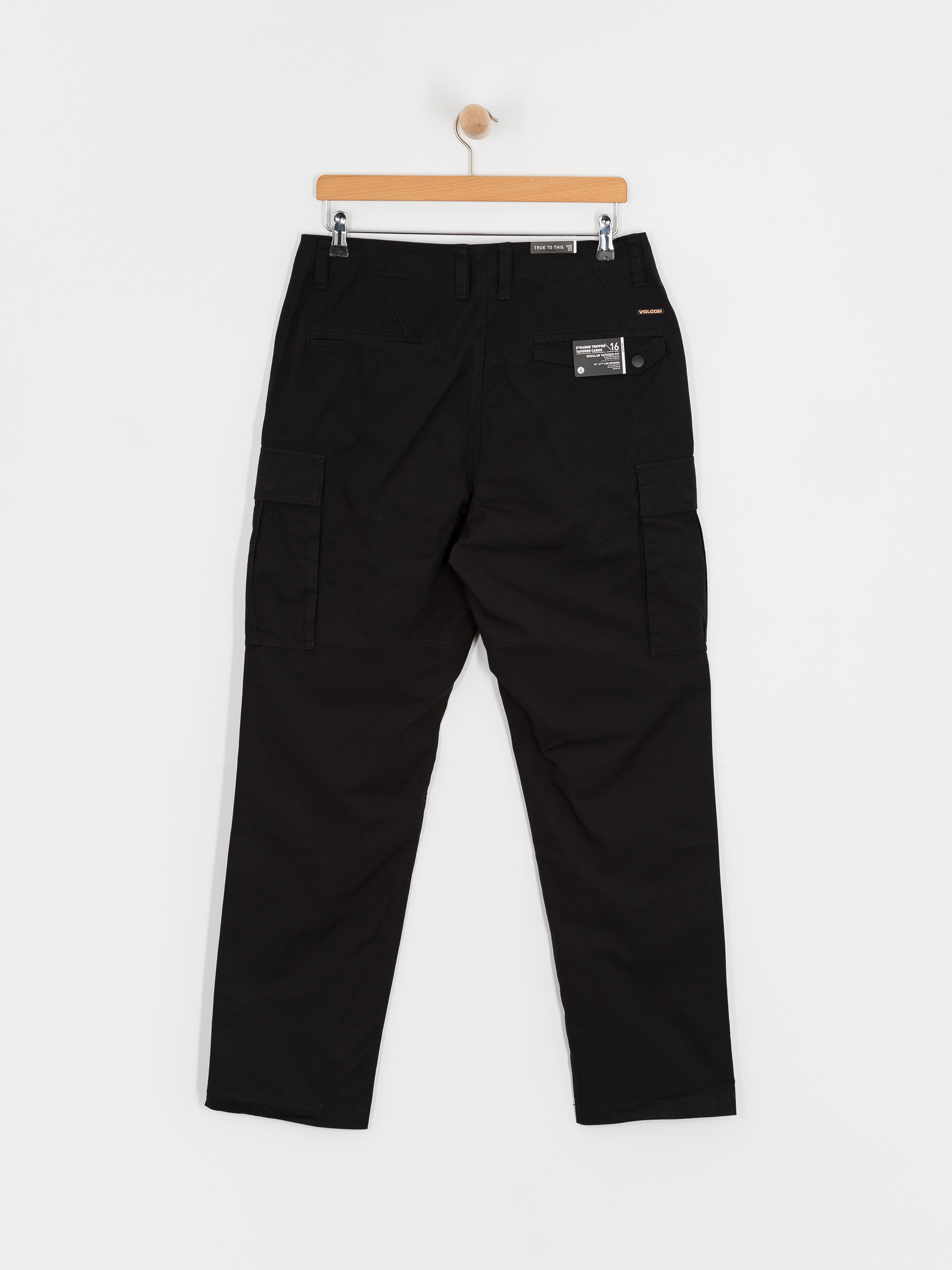 Nohavice Volcom Strange Tripper Tapered Cargo (black)
