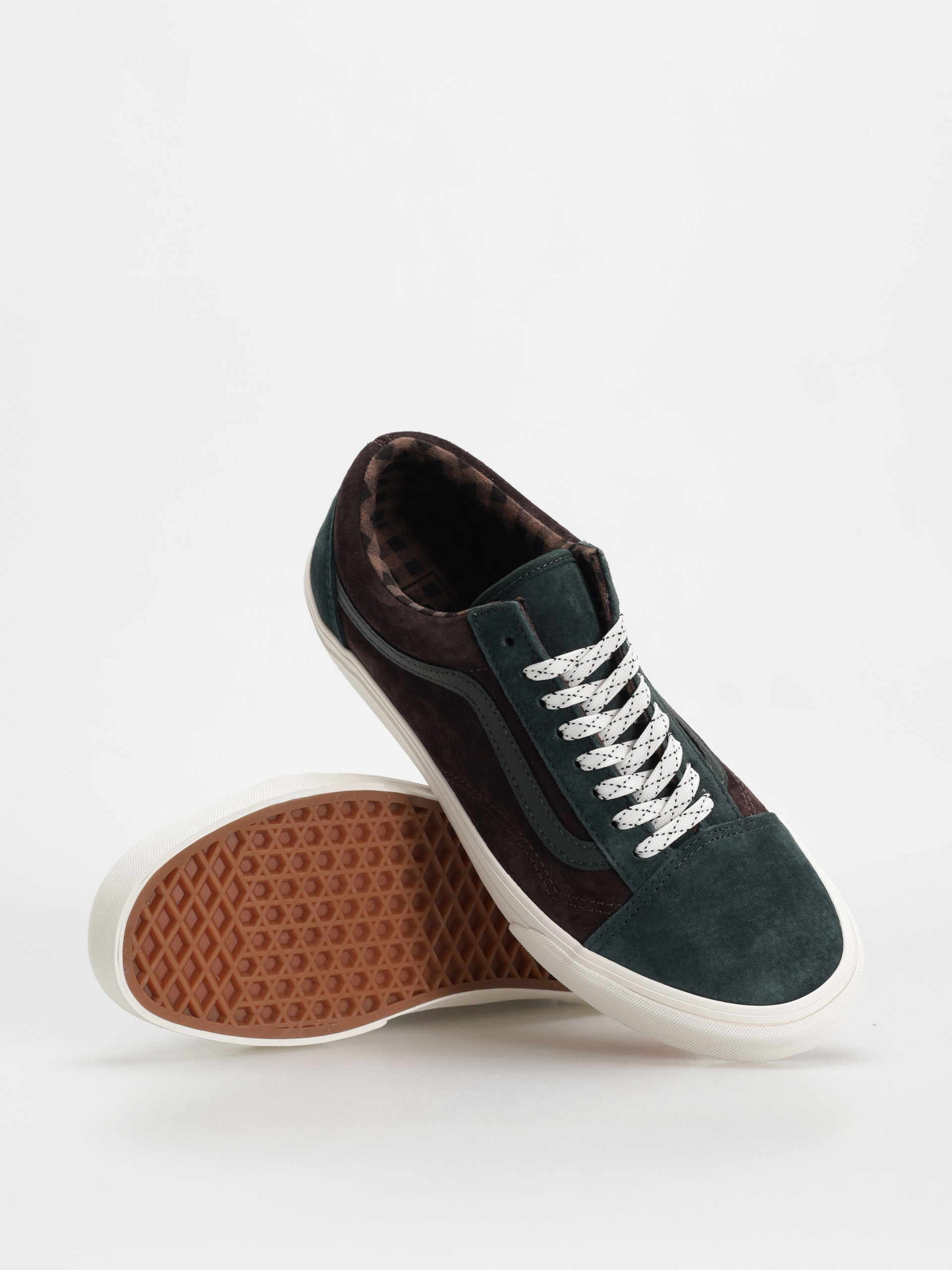 Topánky Vans Old Skool (pig suede plaid scarab)