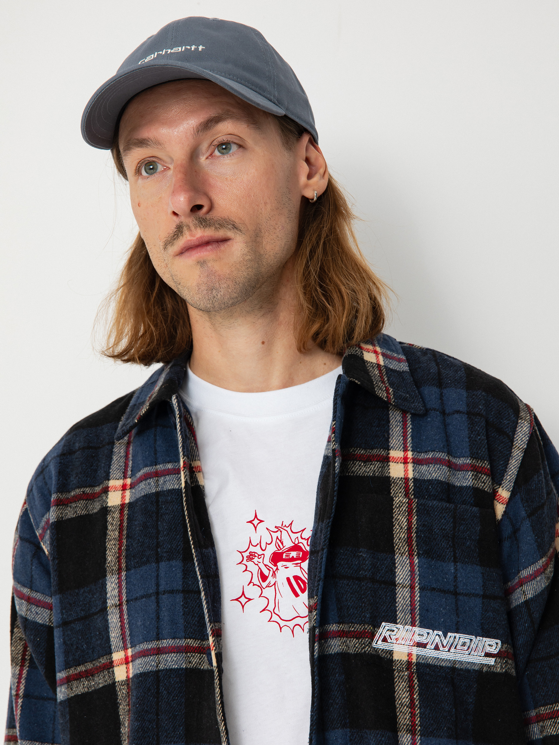 Košeľa RipNDip Robo Button Up Flannel (navy)
