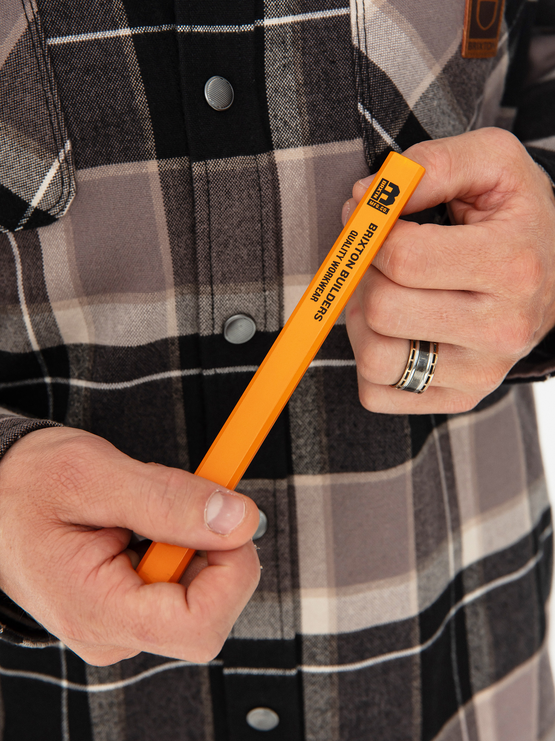 Košeľa Brixton Builders Bowery Str Wr Ls (black/charcoal/beige)