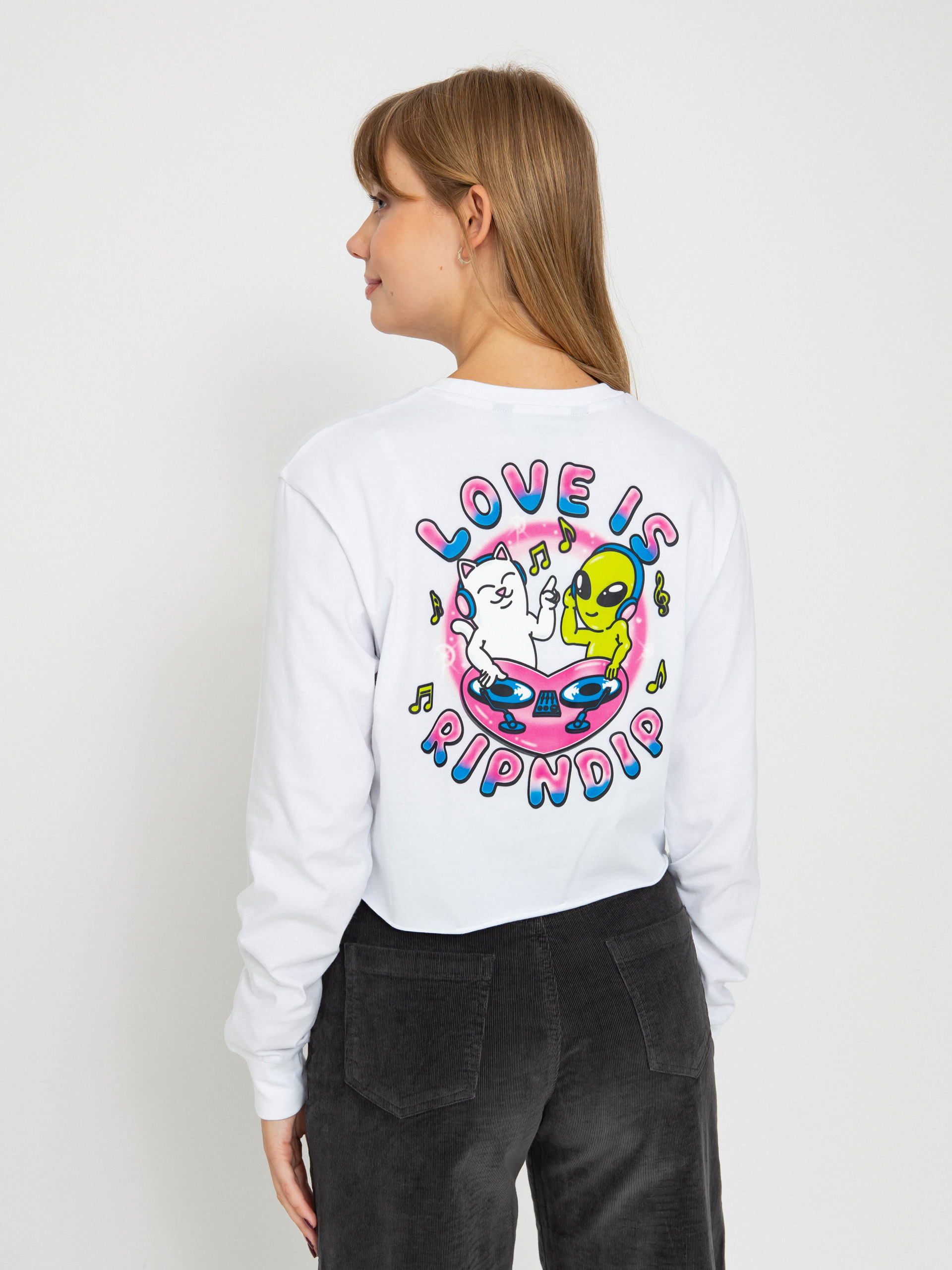 Triko RipNDip Love Is Ripndip Cropped (white)