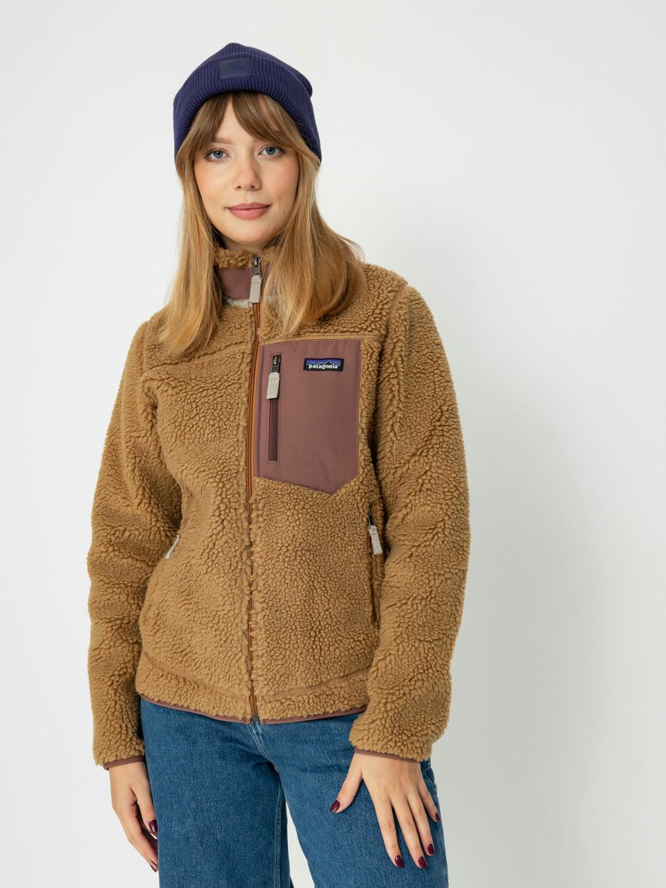 Bunda Patagonia Classic Retro X Wmn (nest brown w/dulse mauve)