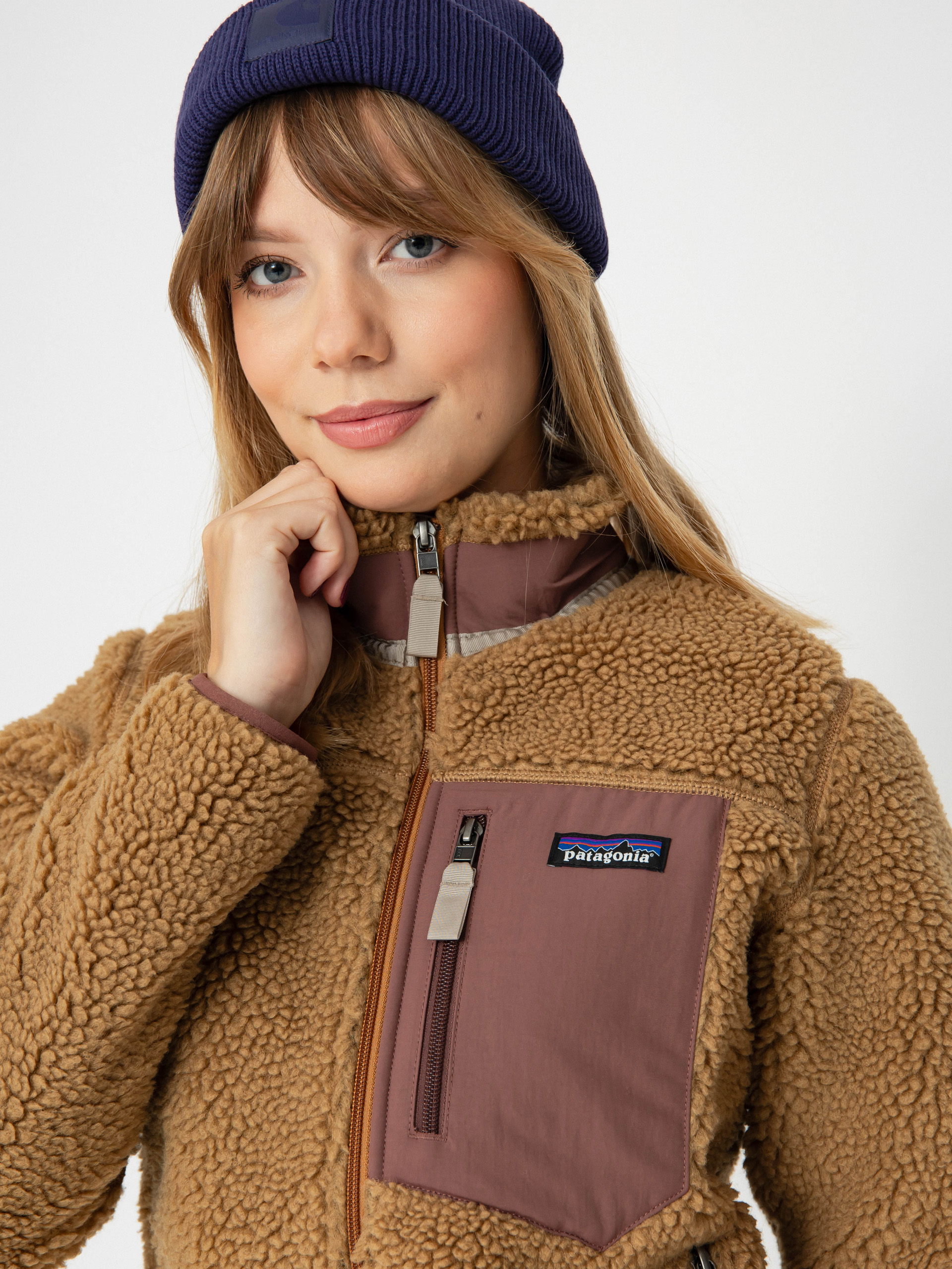 Bunda Patagonia Classic Retro X Wmn (nest brown w/dulse mauve)