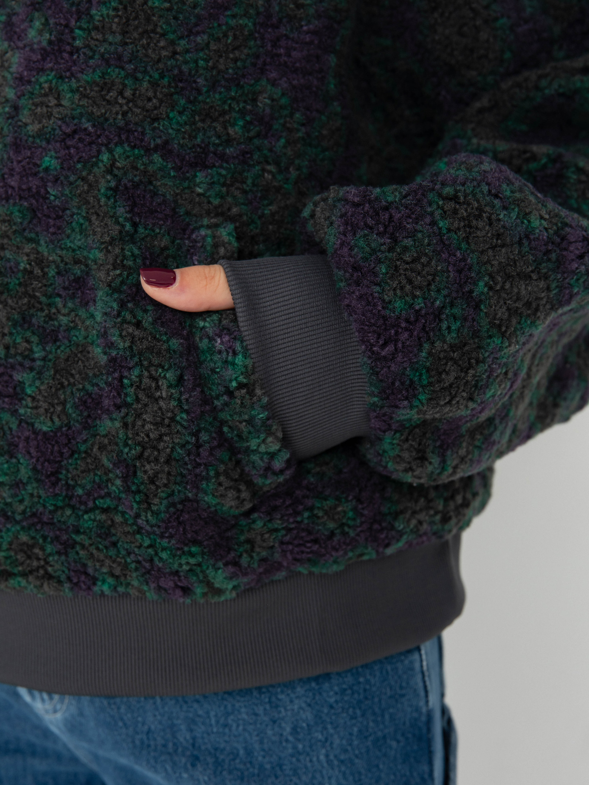 Mikina s kapucňou Vans Collett Boucle Loose HD Wmn (asphalt)