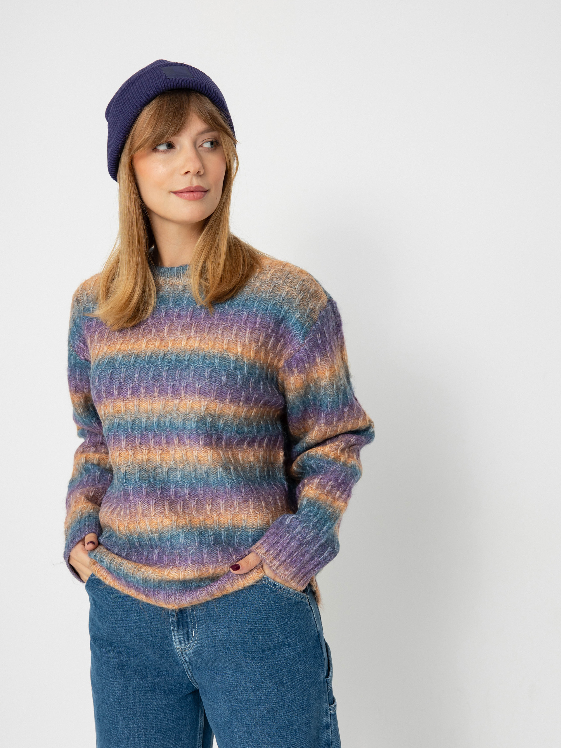 Sveter OBEY Daytrip Crew Sweater Wmn (purple multi)