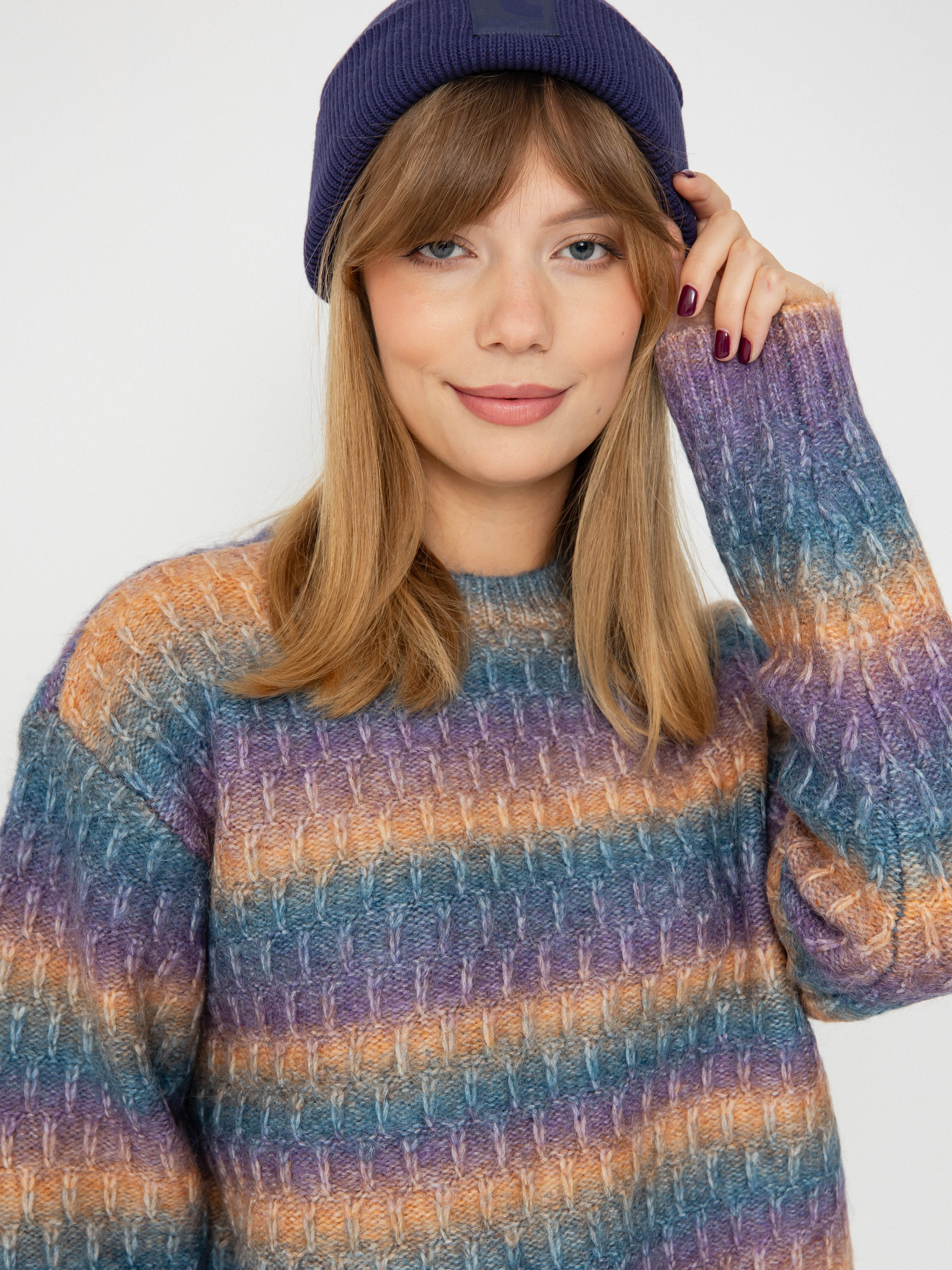 Sveter OBEY Daytrip Crew Sweater Wmn (purple multi)