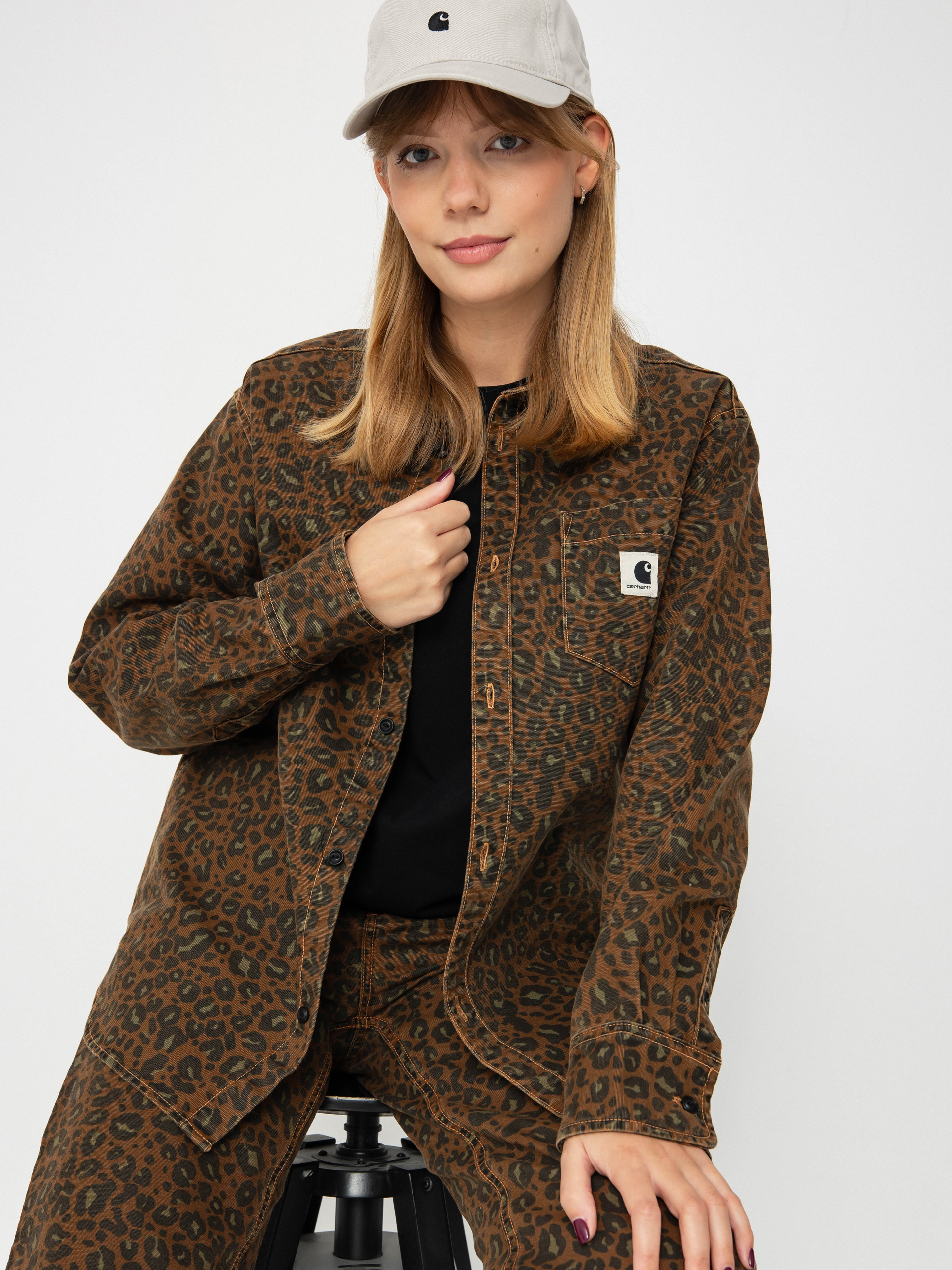 Košeľa Carhartt WIP Leo Wmn (camo leo/tamarind/tamarind)