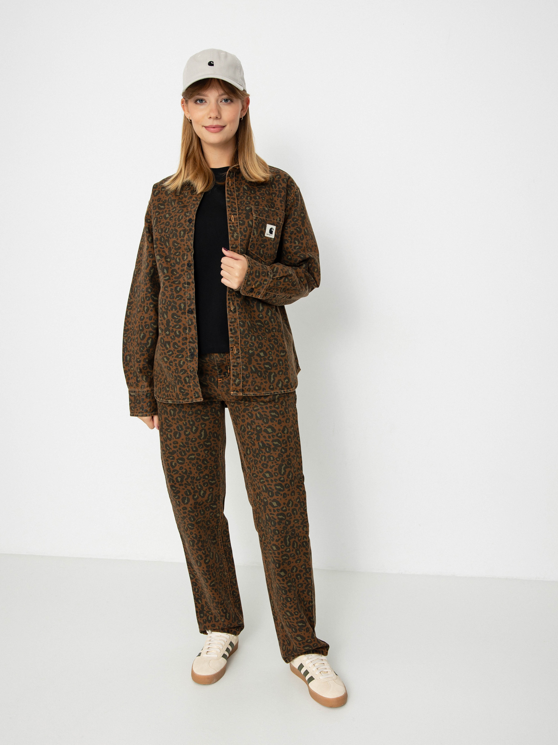 Košeľa Carhartt WIP Leo Wmn (camo leo/tamarind/tamarind)