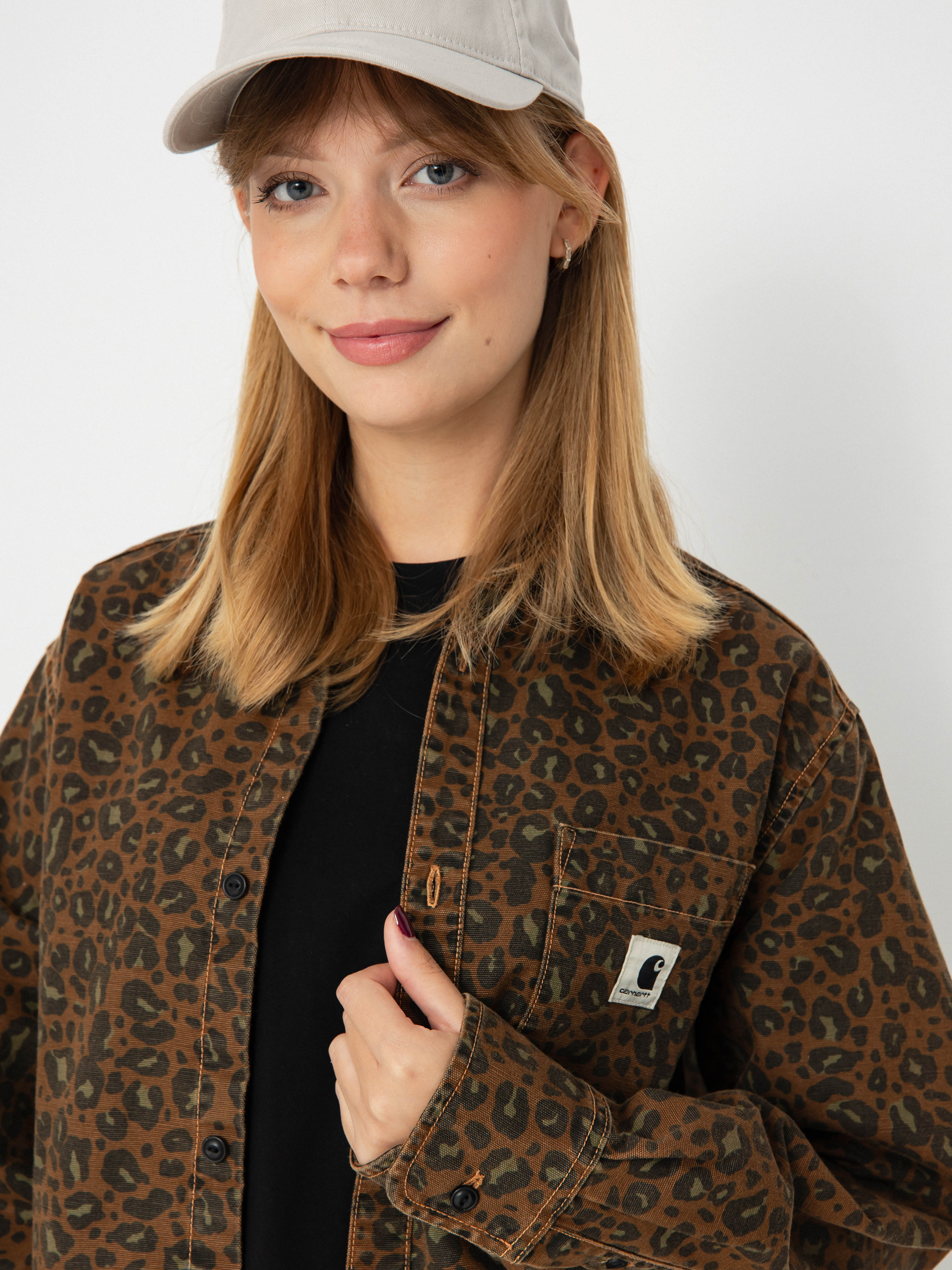 Košeľa Carhartt WIP Leo Wmn (camo leo/tamarind/tamarind)