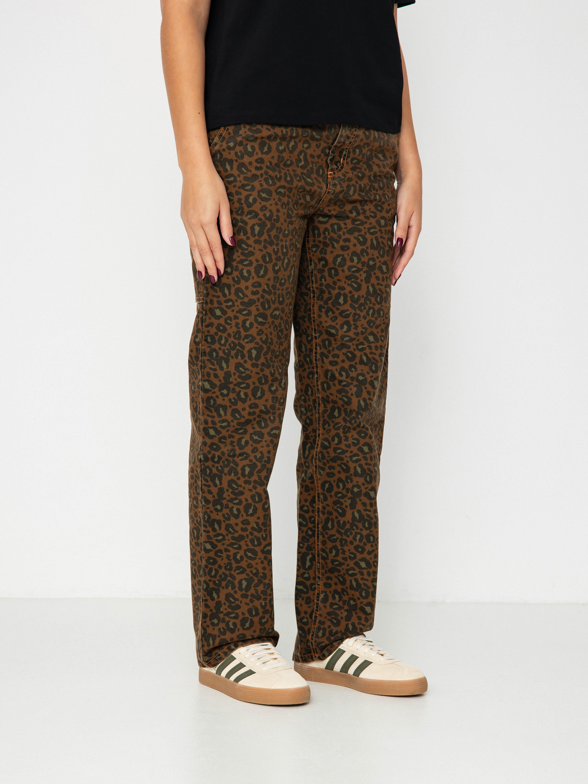 Nohavice Carhartt WIP Leo Pierce Wmn (camo leo/tamarind/tamarind)