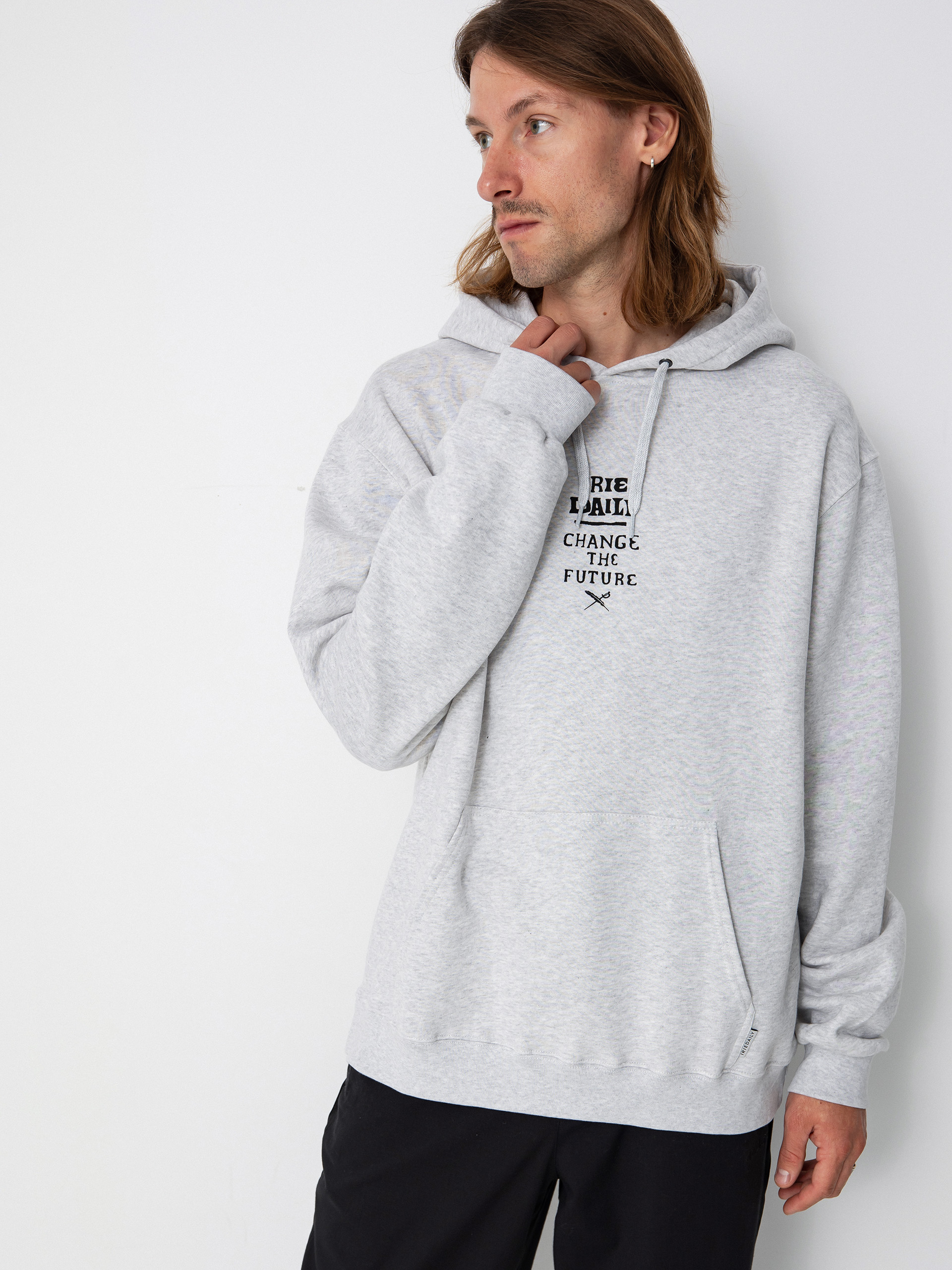 Mikina s kapucňou Iriedaily Change Future HD (ash heather)