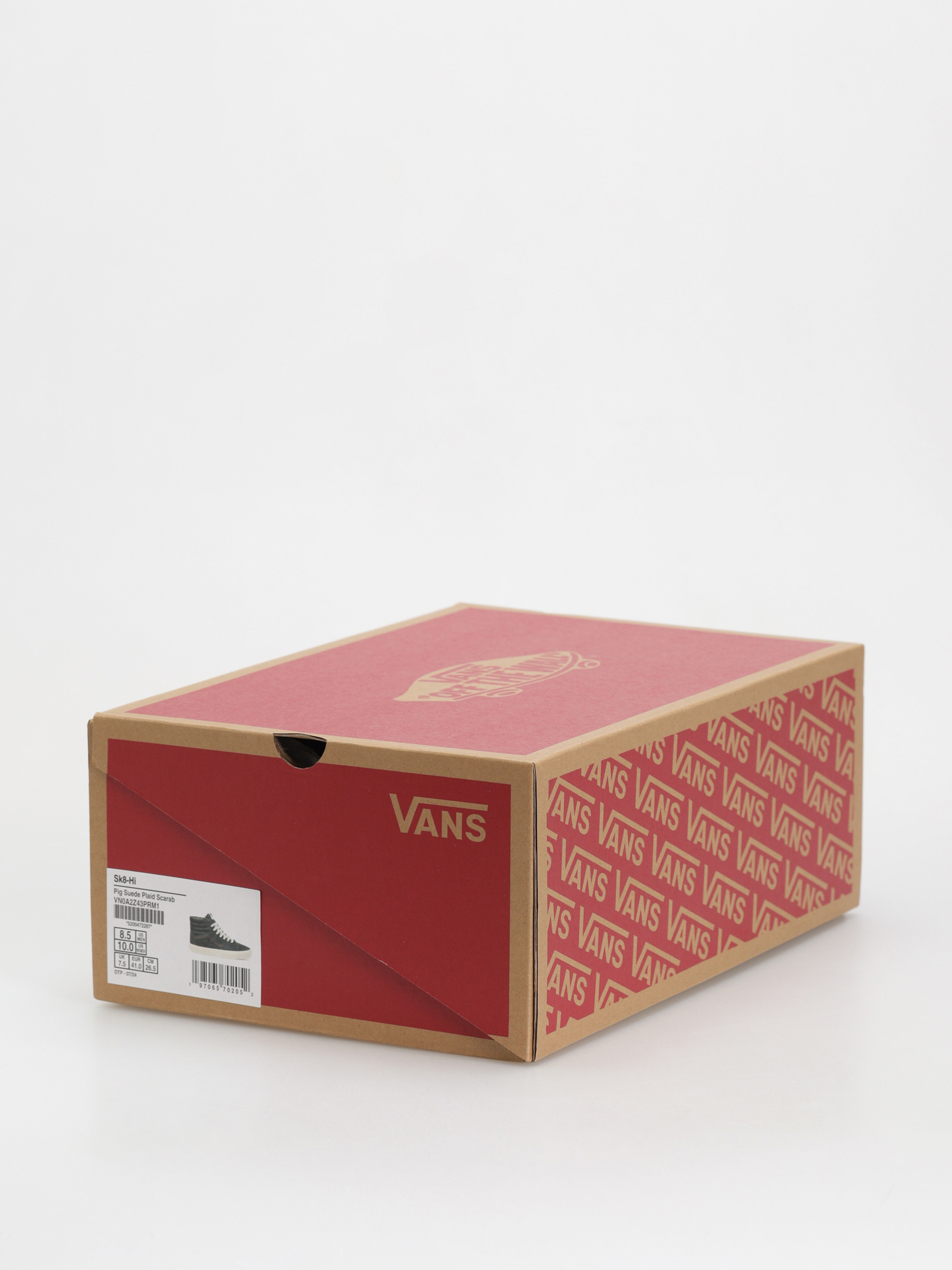 Topánky Vans Sk8 Hi (pig suede plaid scarab)