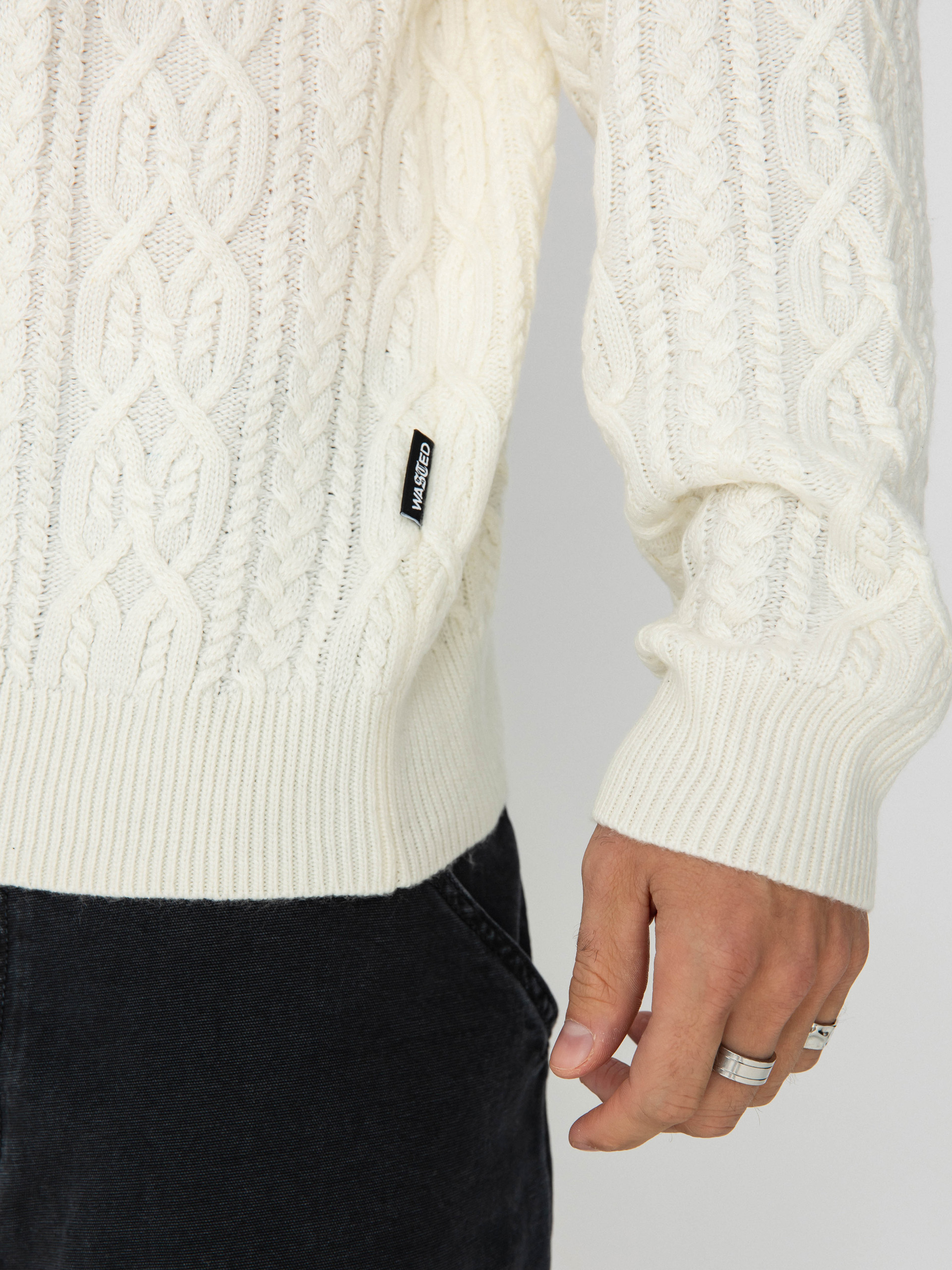Sveter Wasted Paris Rain Cable Knit (off white)