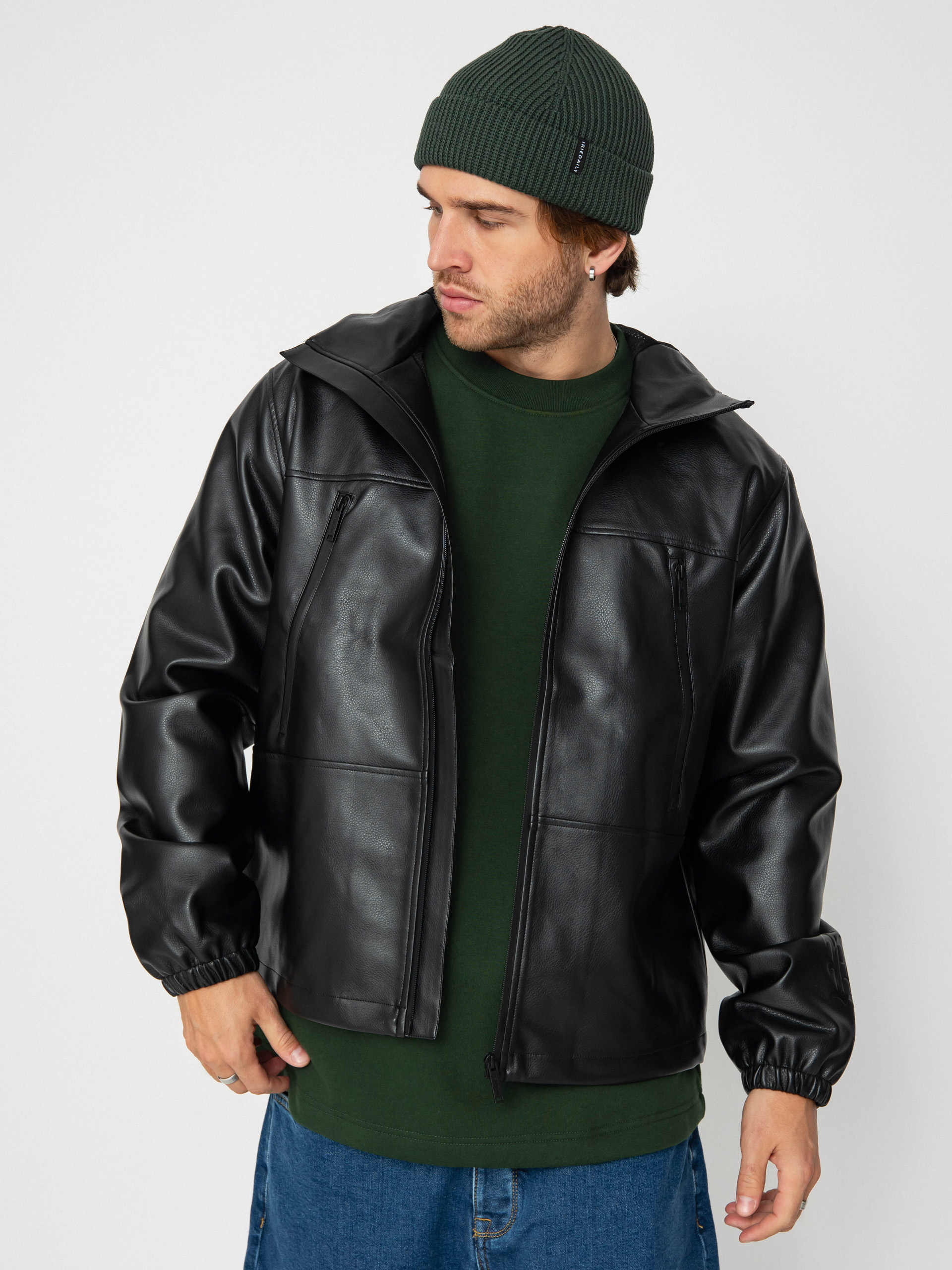 Bunda Wasted Paris Kingdom Faux Leather Windbreaker (black)