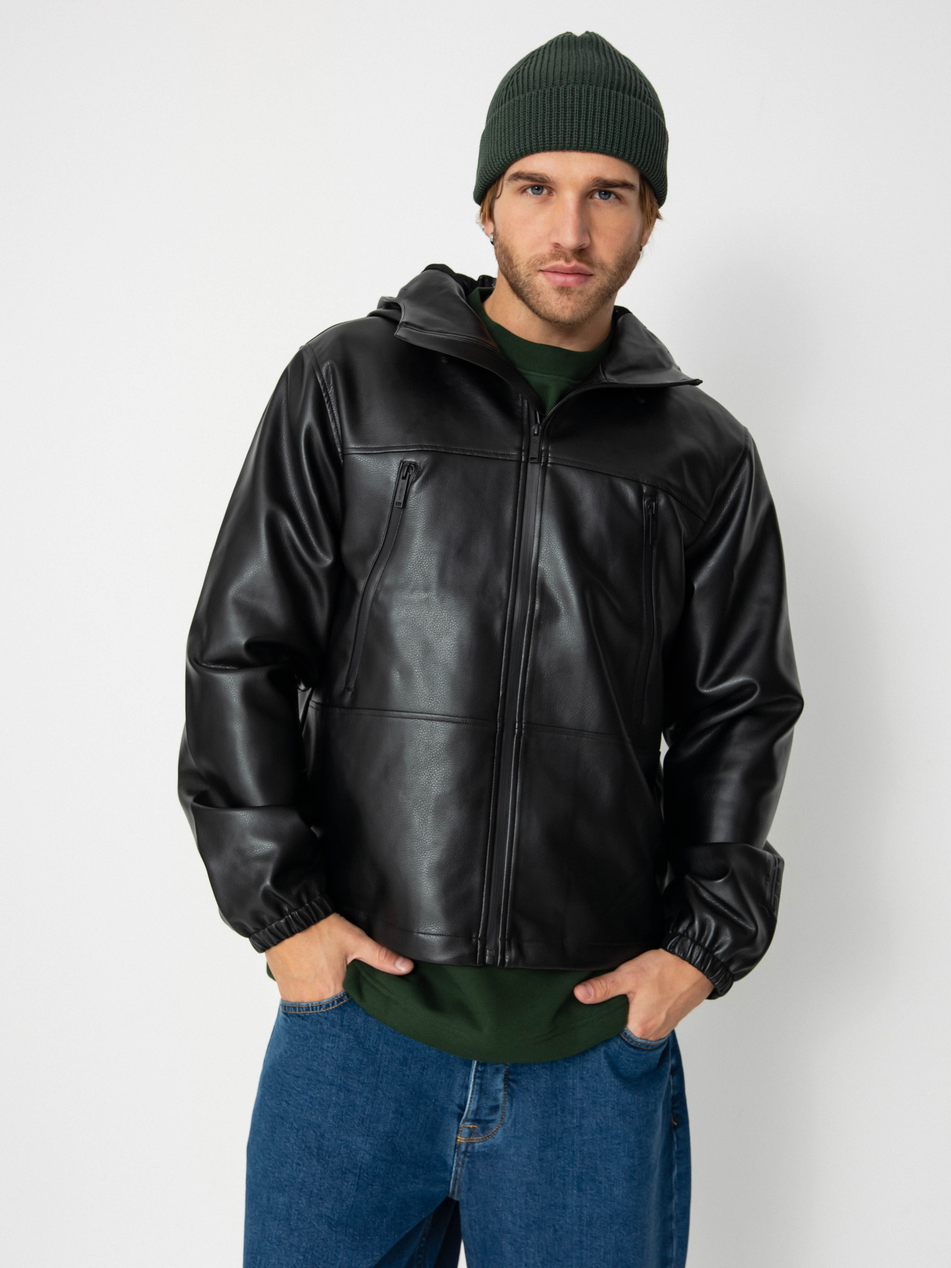 Bunda Wasted Paris Kingdom Faux Leather Windbreaker (black)