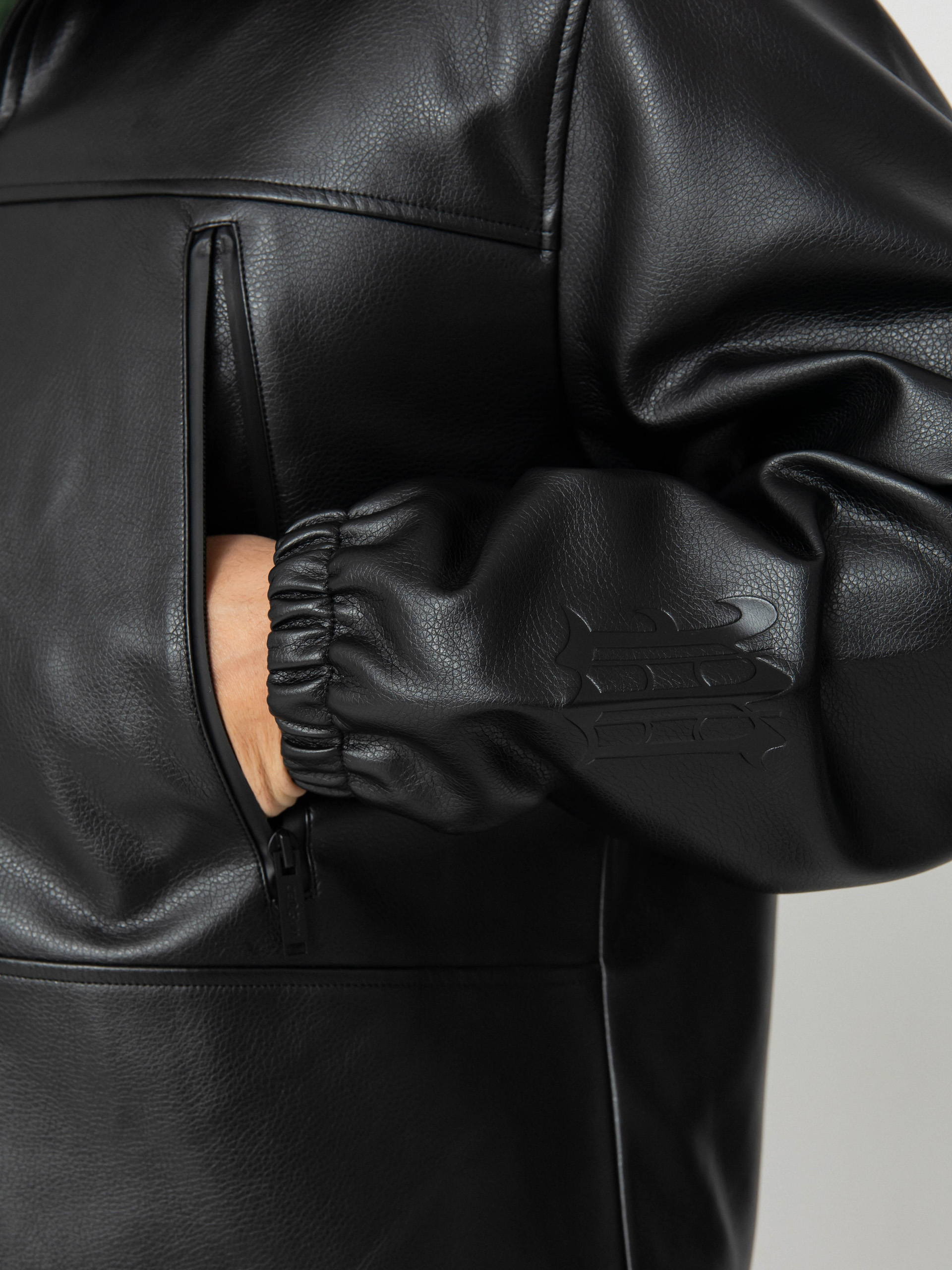 Bunda Wasted Paris Kingdom Faux Leather Windbreaker (black)