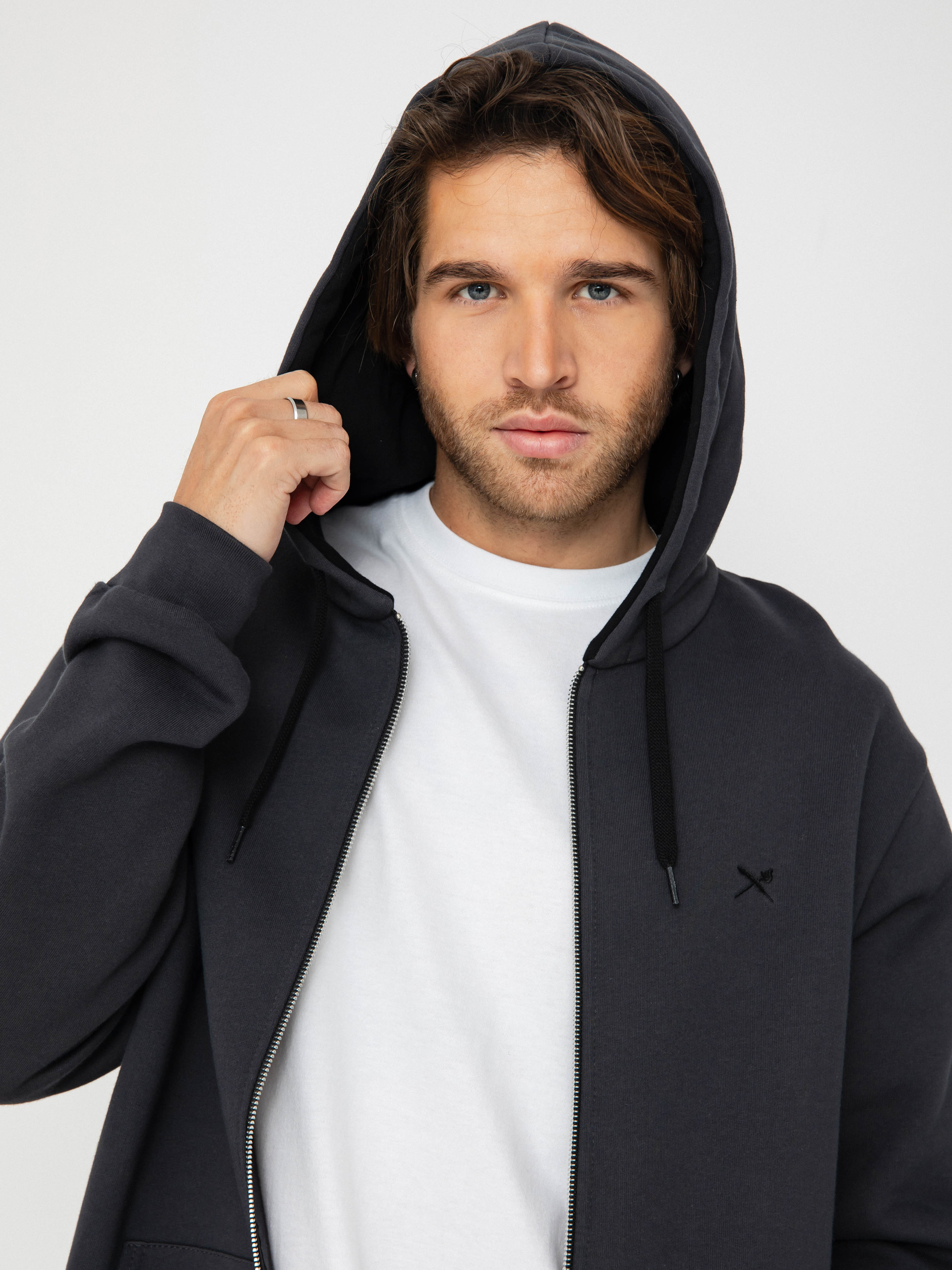 Mikina s kapucňou Iriedaily Mini Flag 2 ZHD (coal)