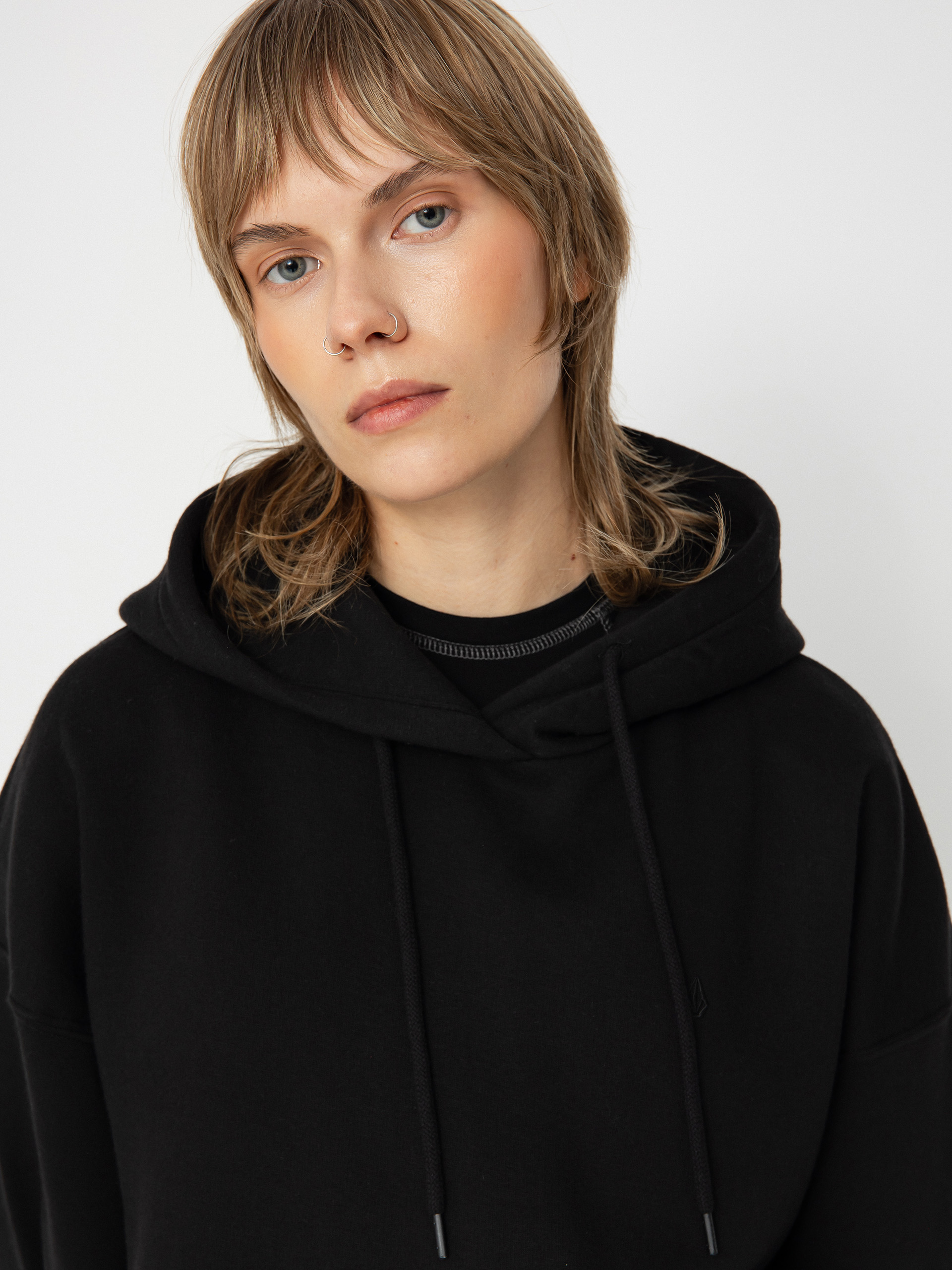 Mikina s kapucňou Volcom Stone Heart Up HD Wmn (black)