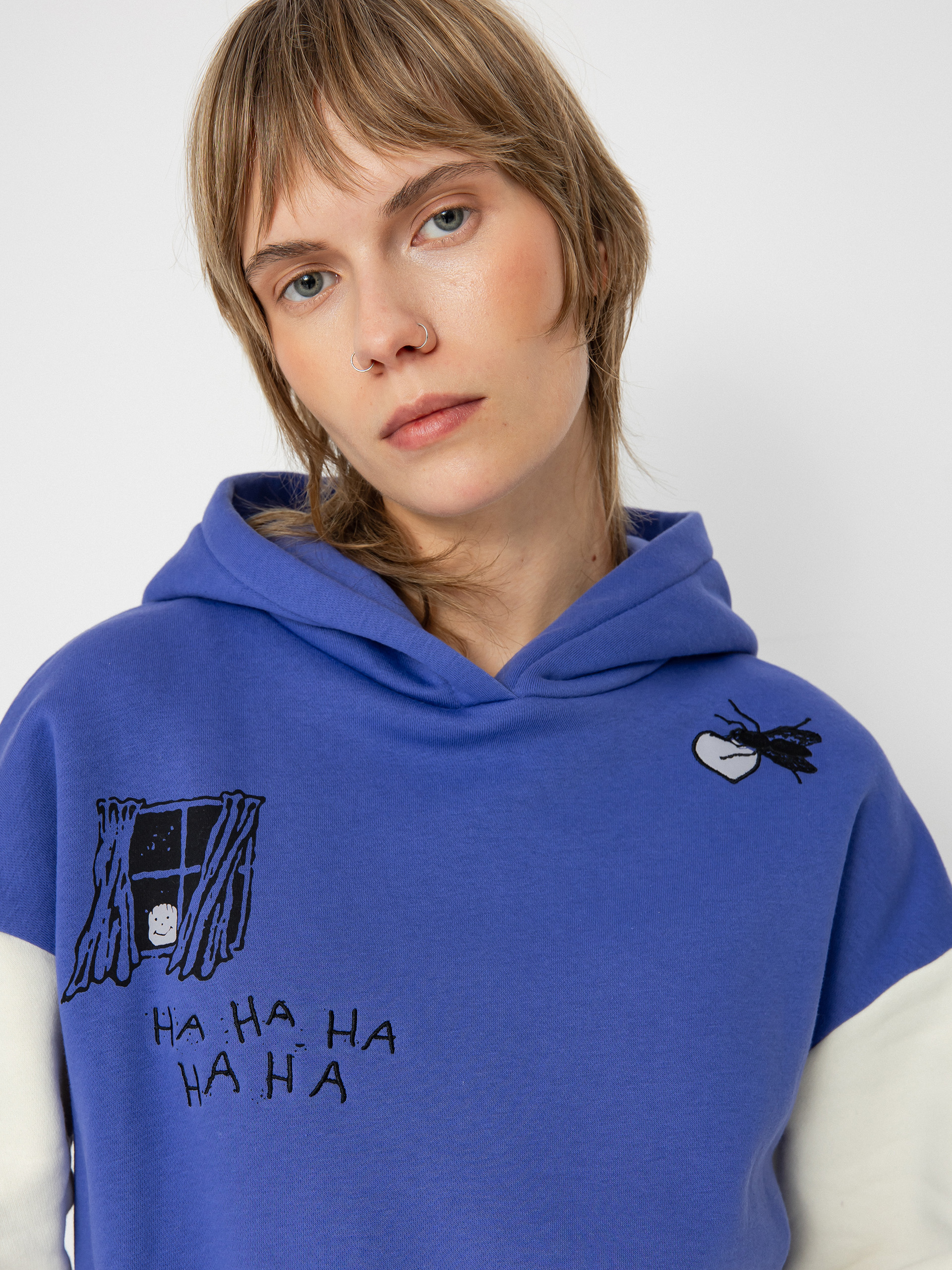 Mikina s kapucňou Volcom Fa Keutchi HD Wmn (ballpoint blue)