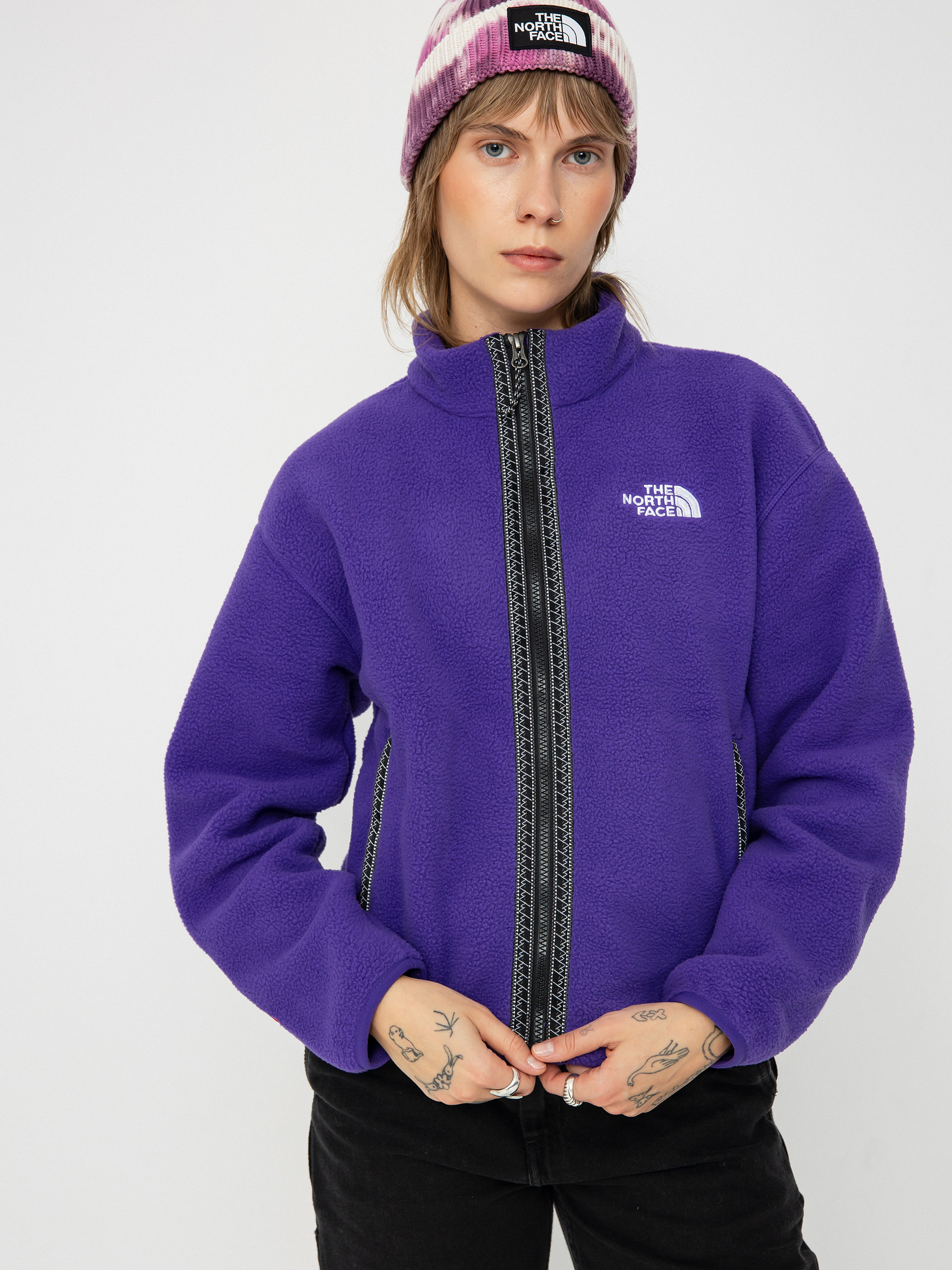 Flísová mikina The North Face Tnf Fleeski FZ Wmn (peak purple)