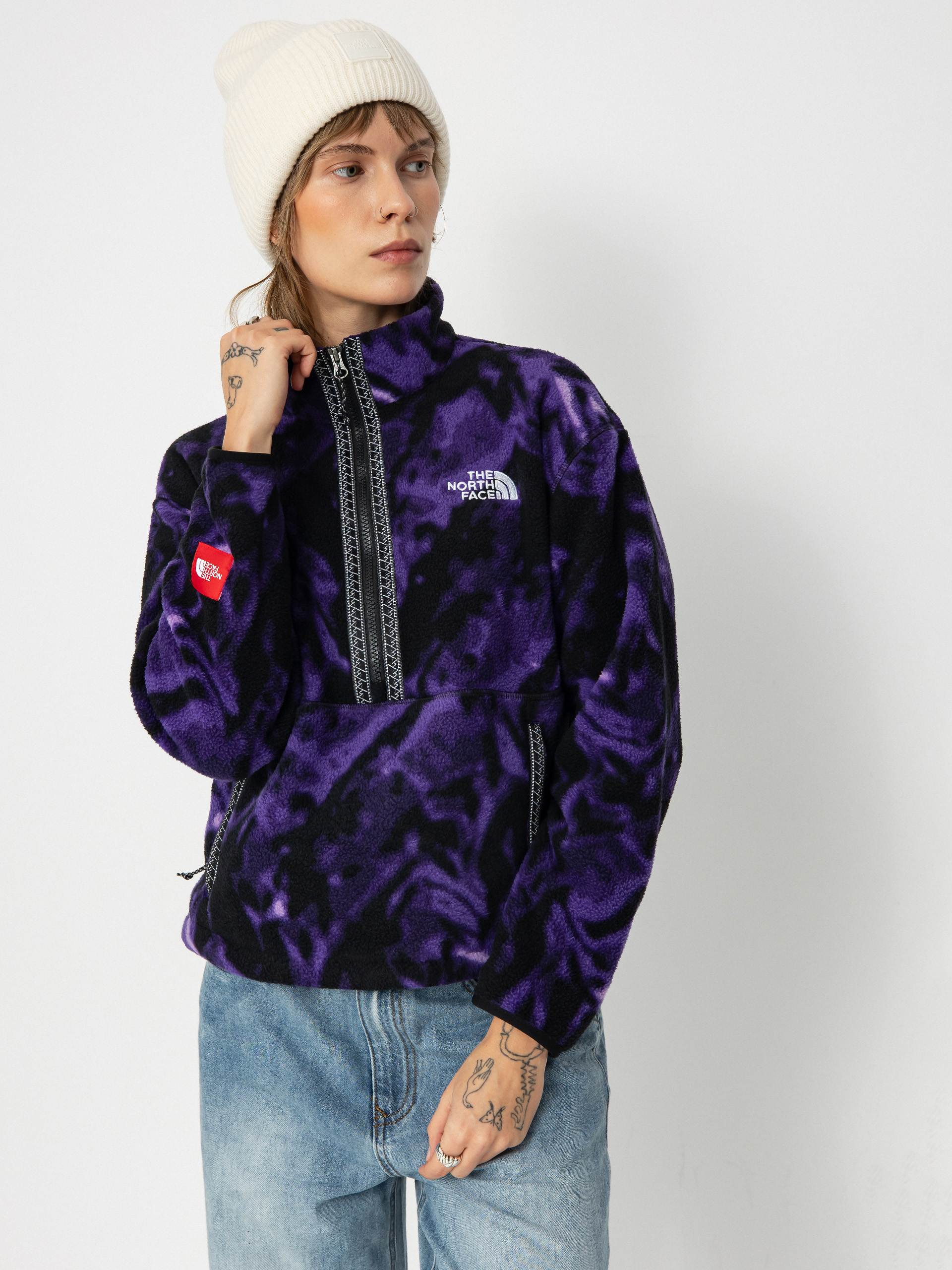 Flísová mikina The North Face Tnf Fleeski 1/4 Zip Wmn (peak purple 3d summit m)