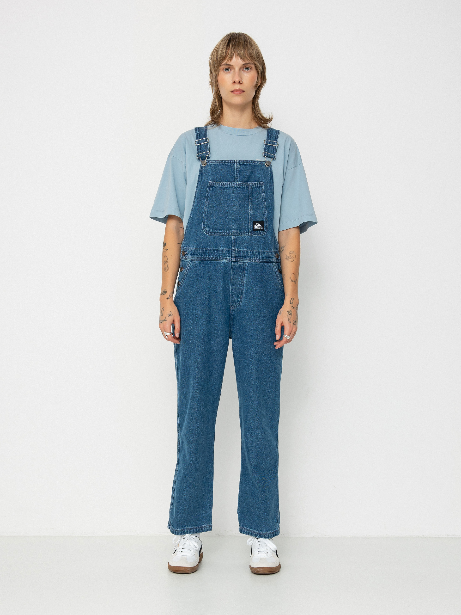 Nohavice Quiksilver Uni Classic Denim Dungaree Wmn (estate blue)