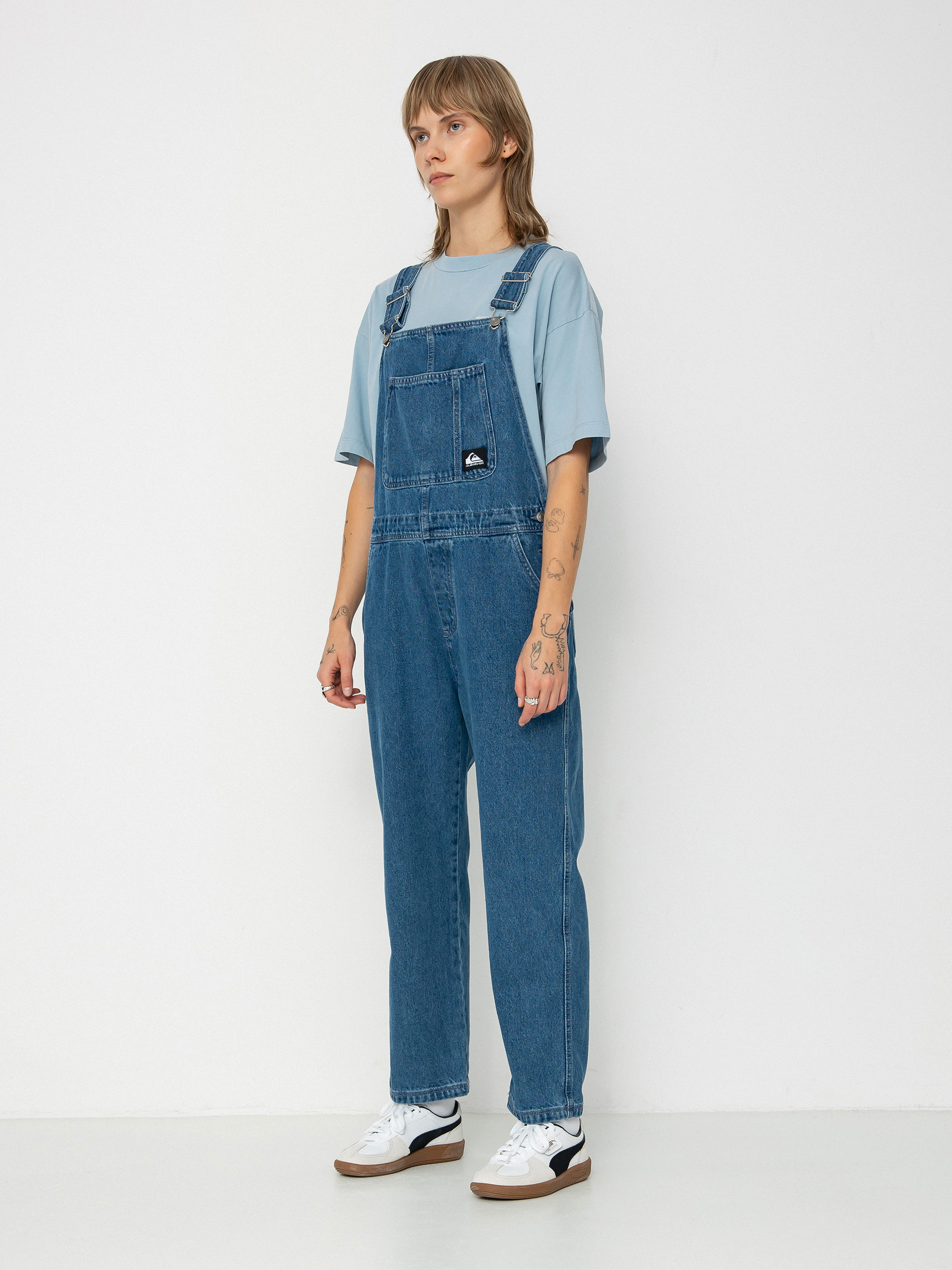 Nohavice Quiksilver Uni Classic Denim Dungaree Wmn (estate blue)