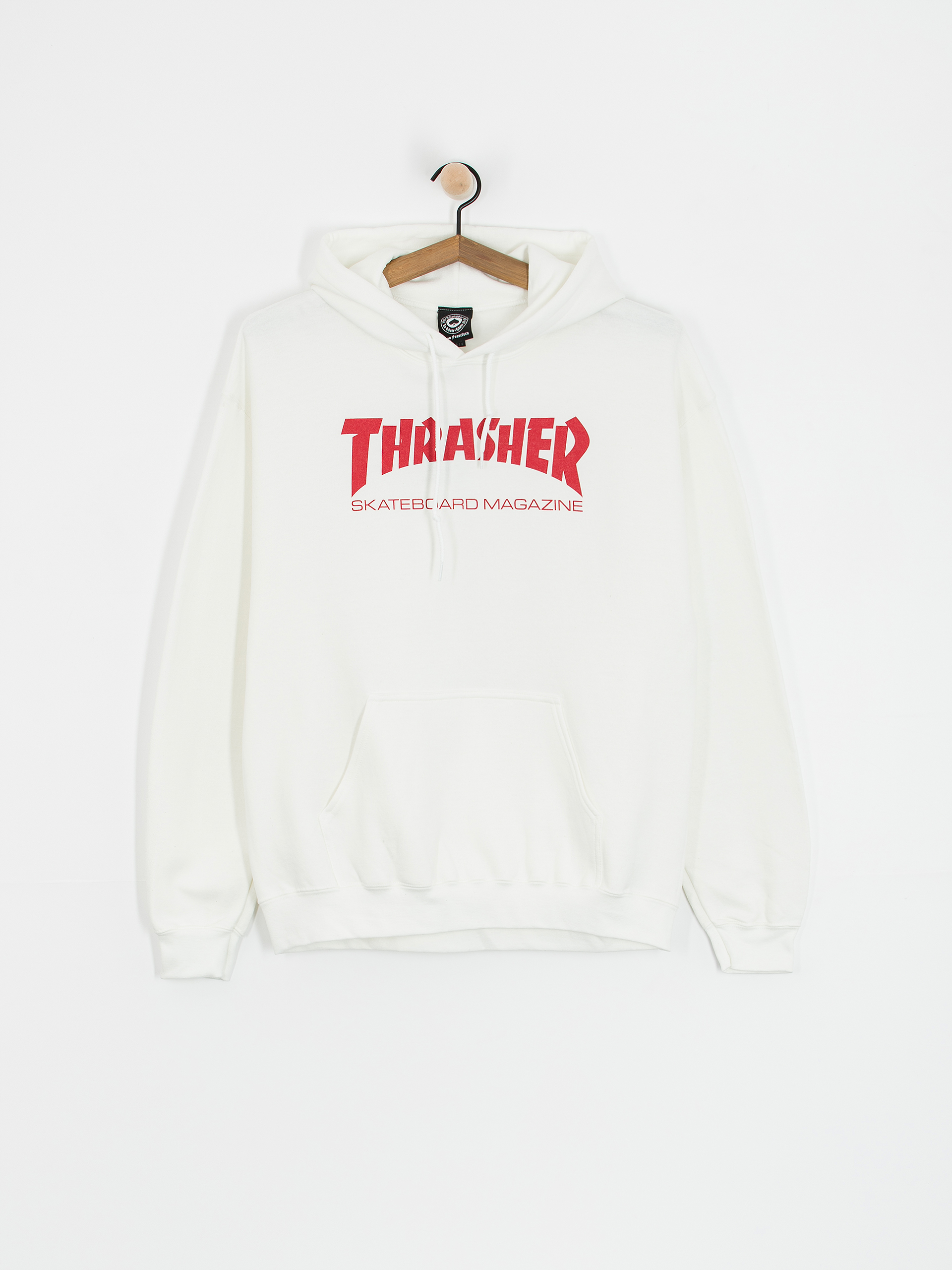 Mikina s kapucňou Thrasher Skate Mag HD (white/red)