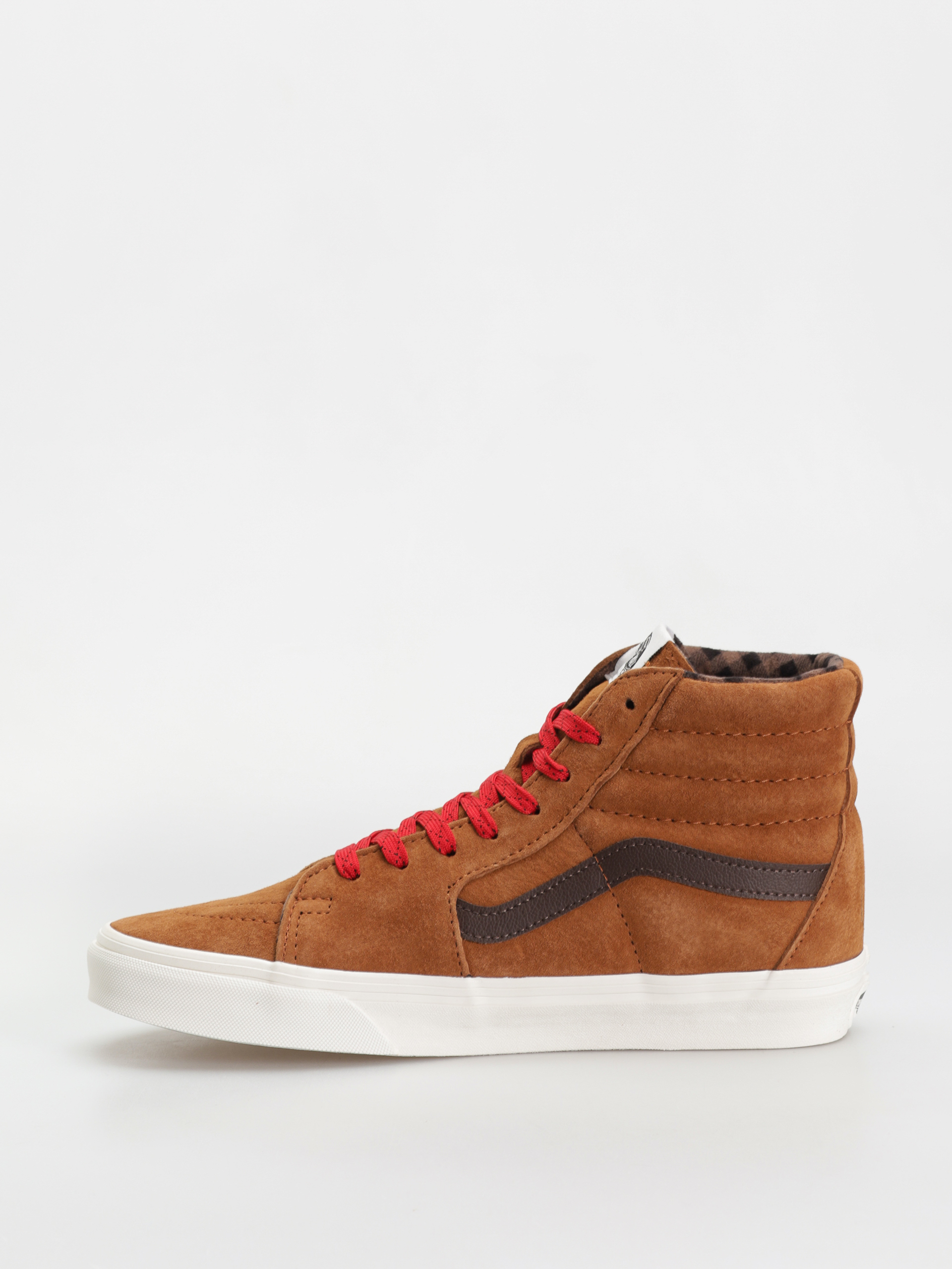 Topánky Vans Sk8 Hi (pig suede plaid glazed ginger)