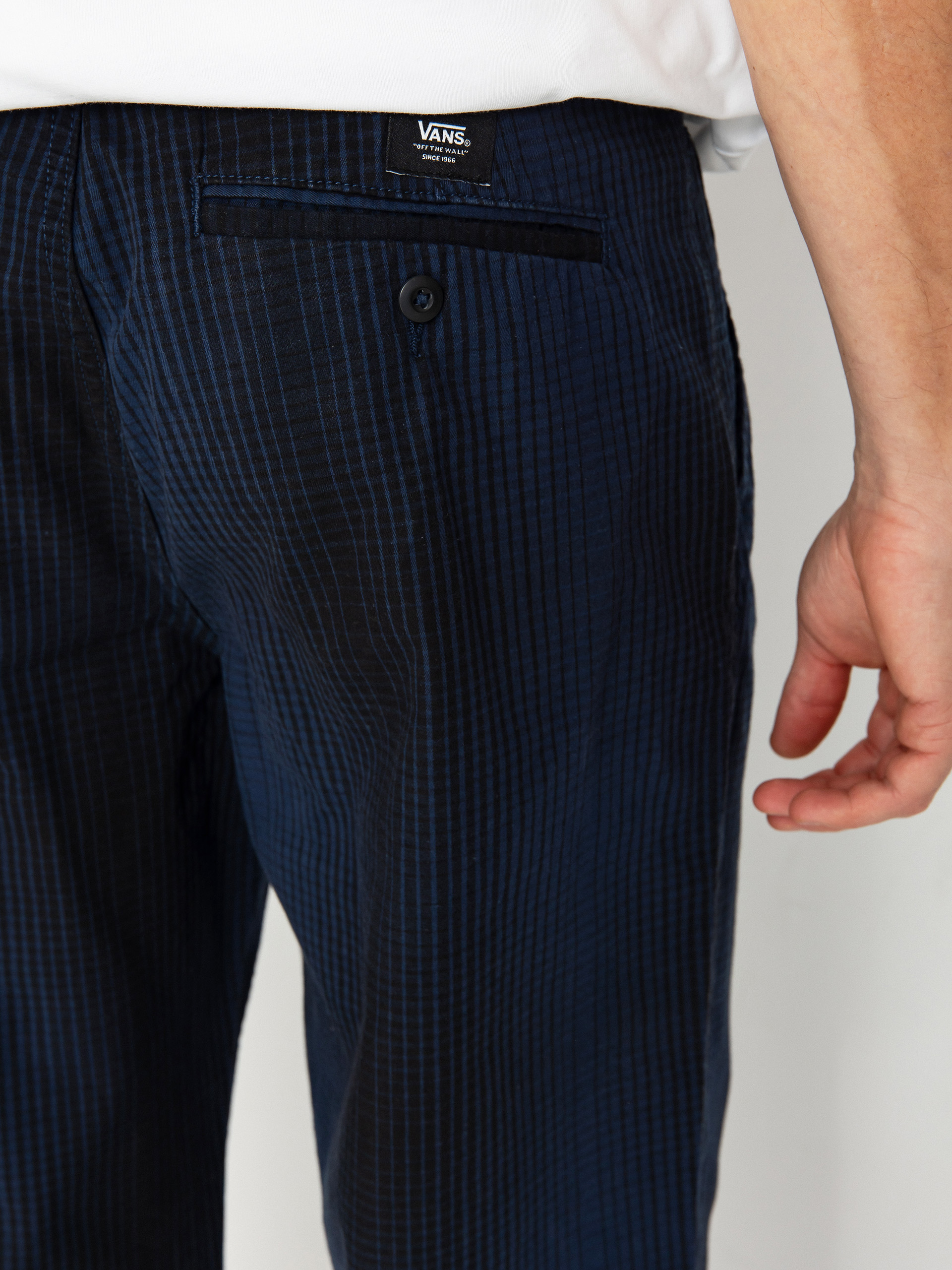 Nohavice Vans Authentic Chino Loose Tapered Plaid (dress blues/black)