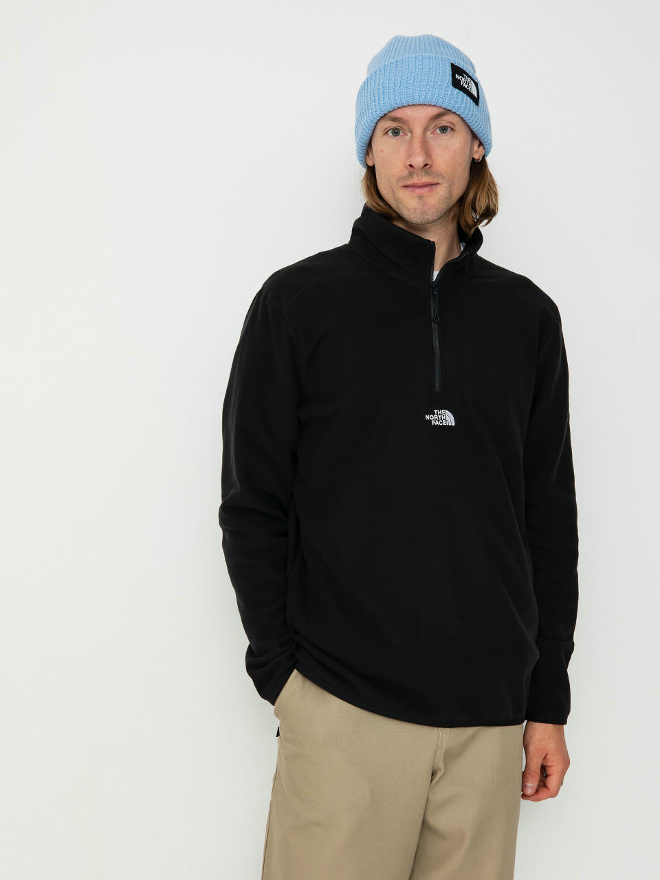 Flísová mikina The North Face Glacier 1/4 Zip Embroidered Logo (tnf black npf)