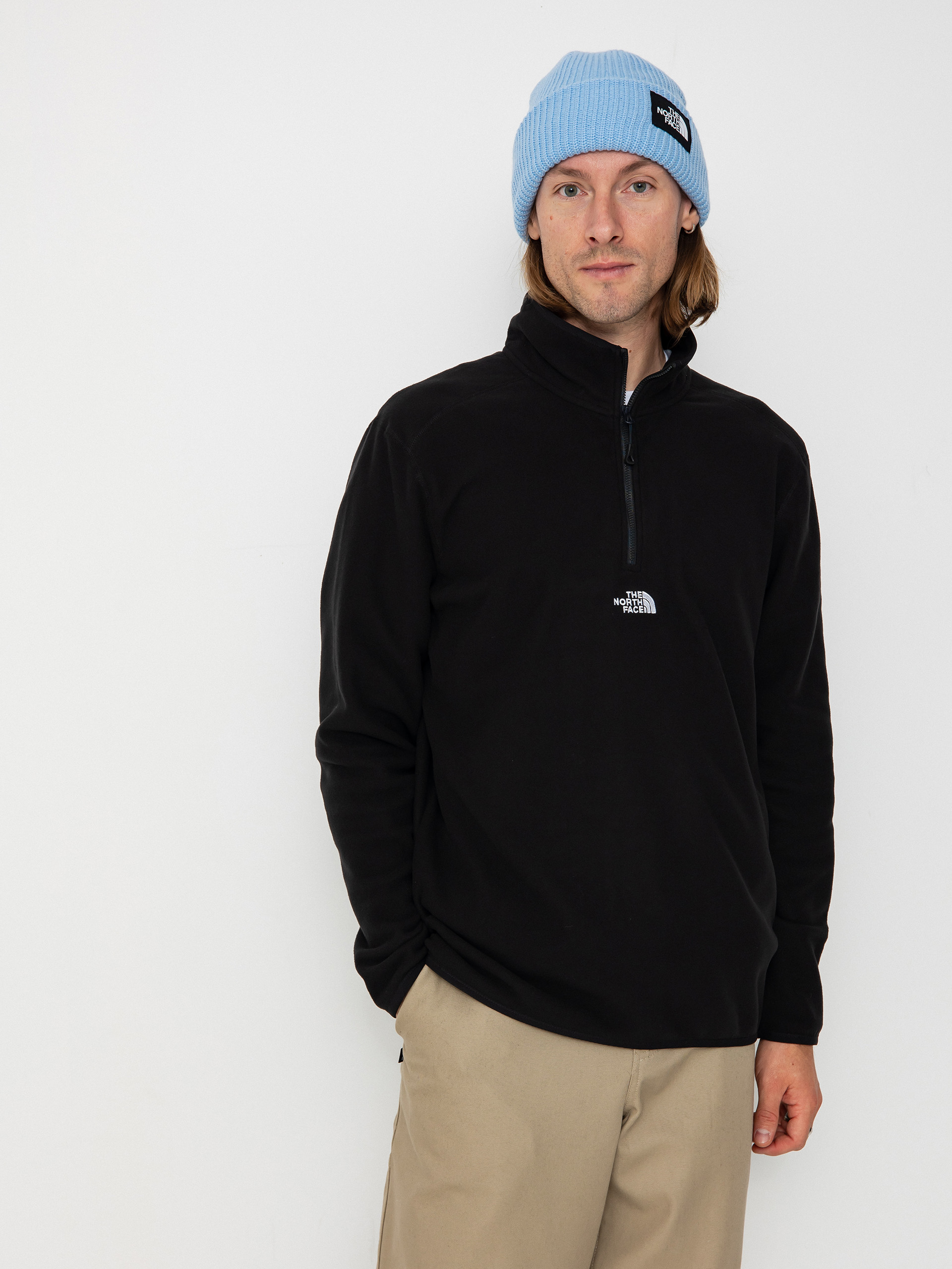 Pánsky Flísová mikina The North Face Glacier 1/4 Zip Embroidered Logo (tnf black npf)