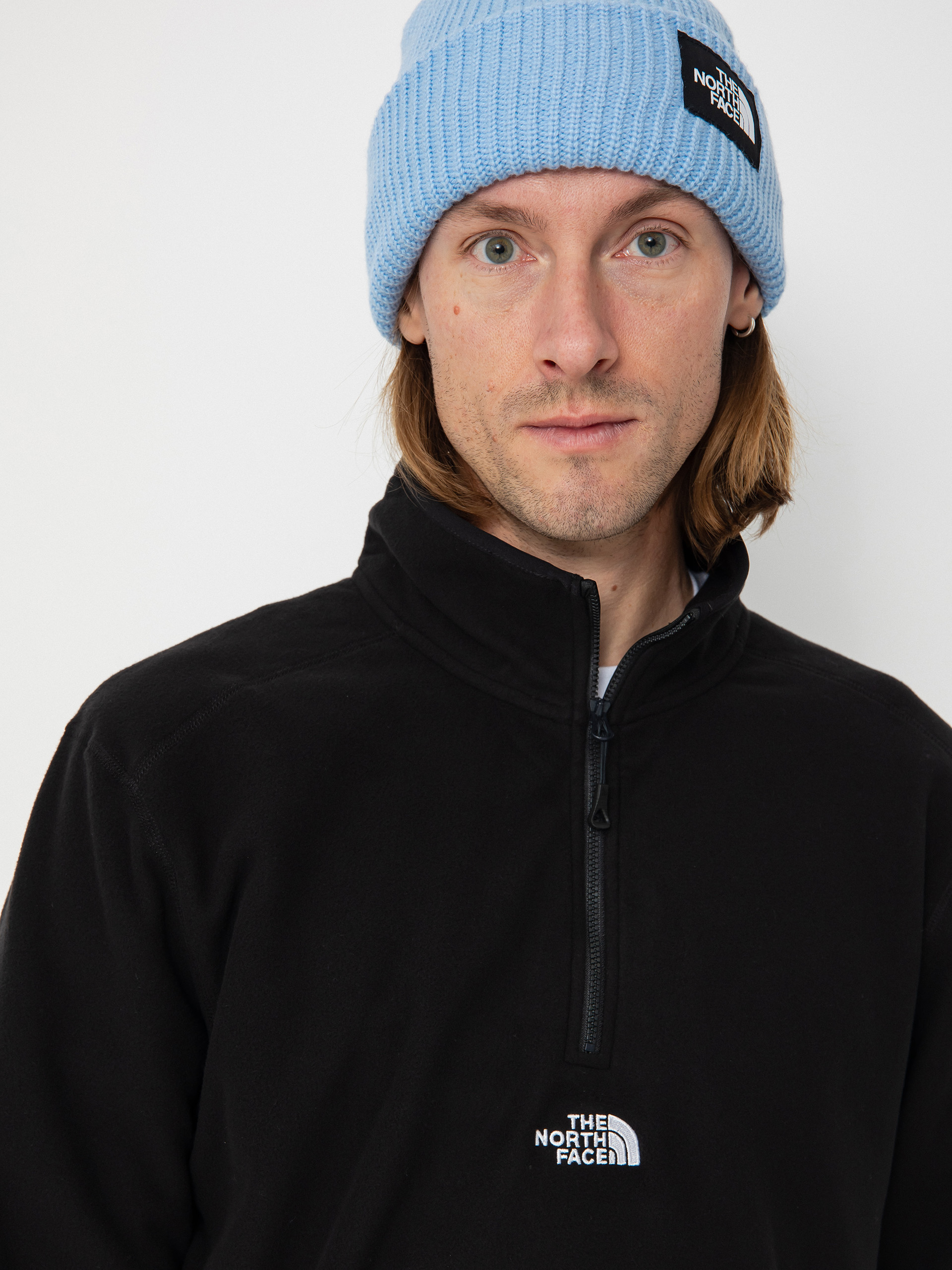 Pánsky Flísová mikina The North Face Glacier 1/4 Zip Embroidered Logo (tnf black npf)