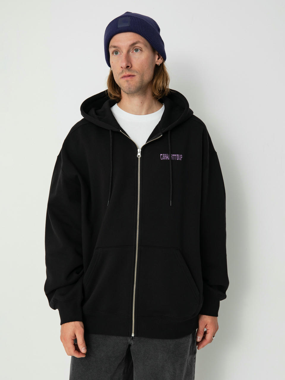 Mikina s kapucňou Carhartt WIP Think Tank ZHD (black/purple)