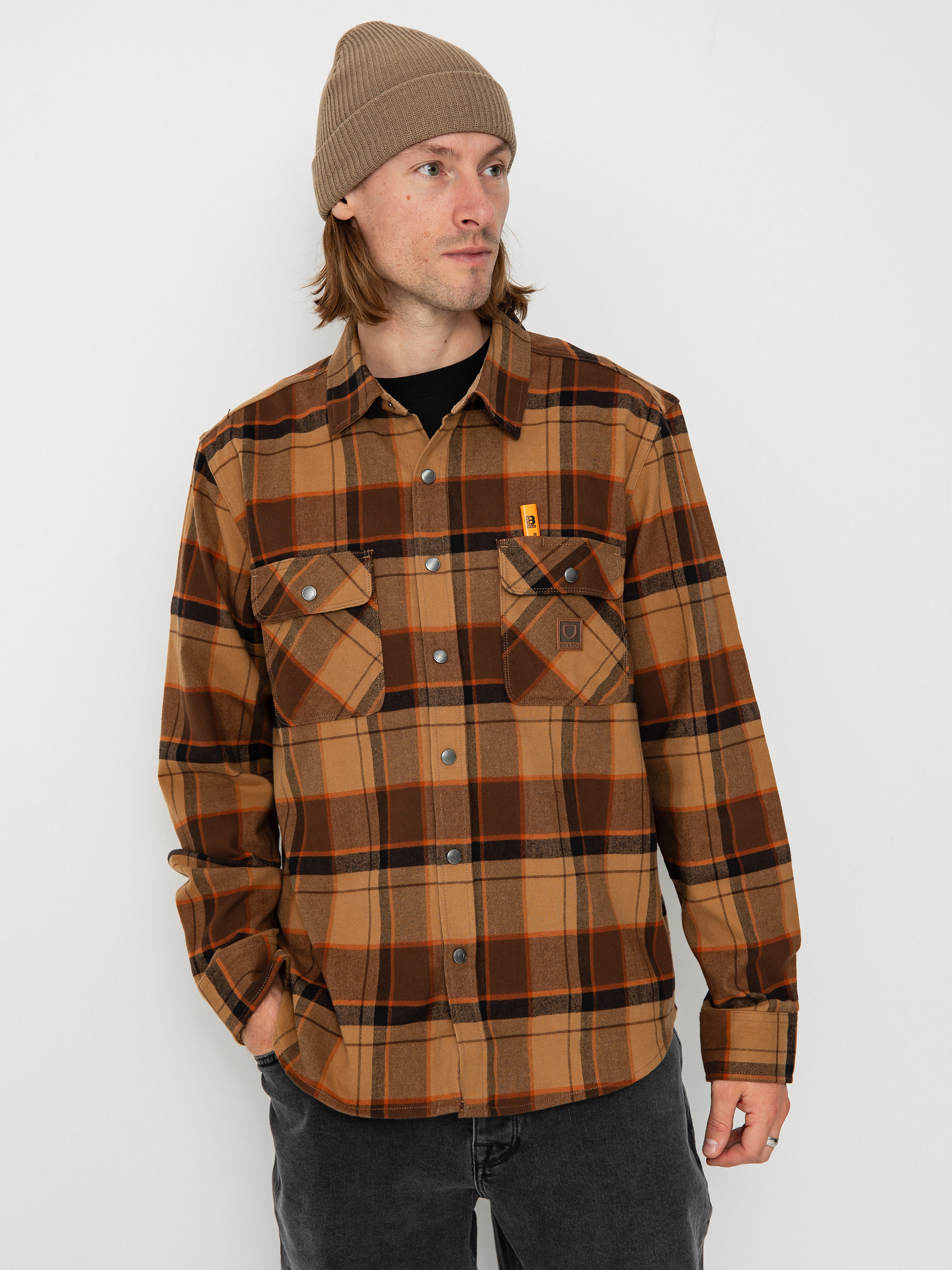 Kou0161eu013ea Brixton Builders Bowery Str Wr Ls (burro brown/pinecone brown/bla)