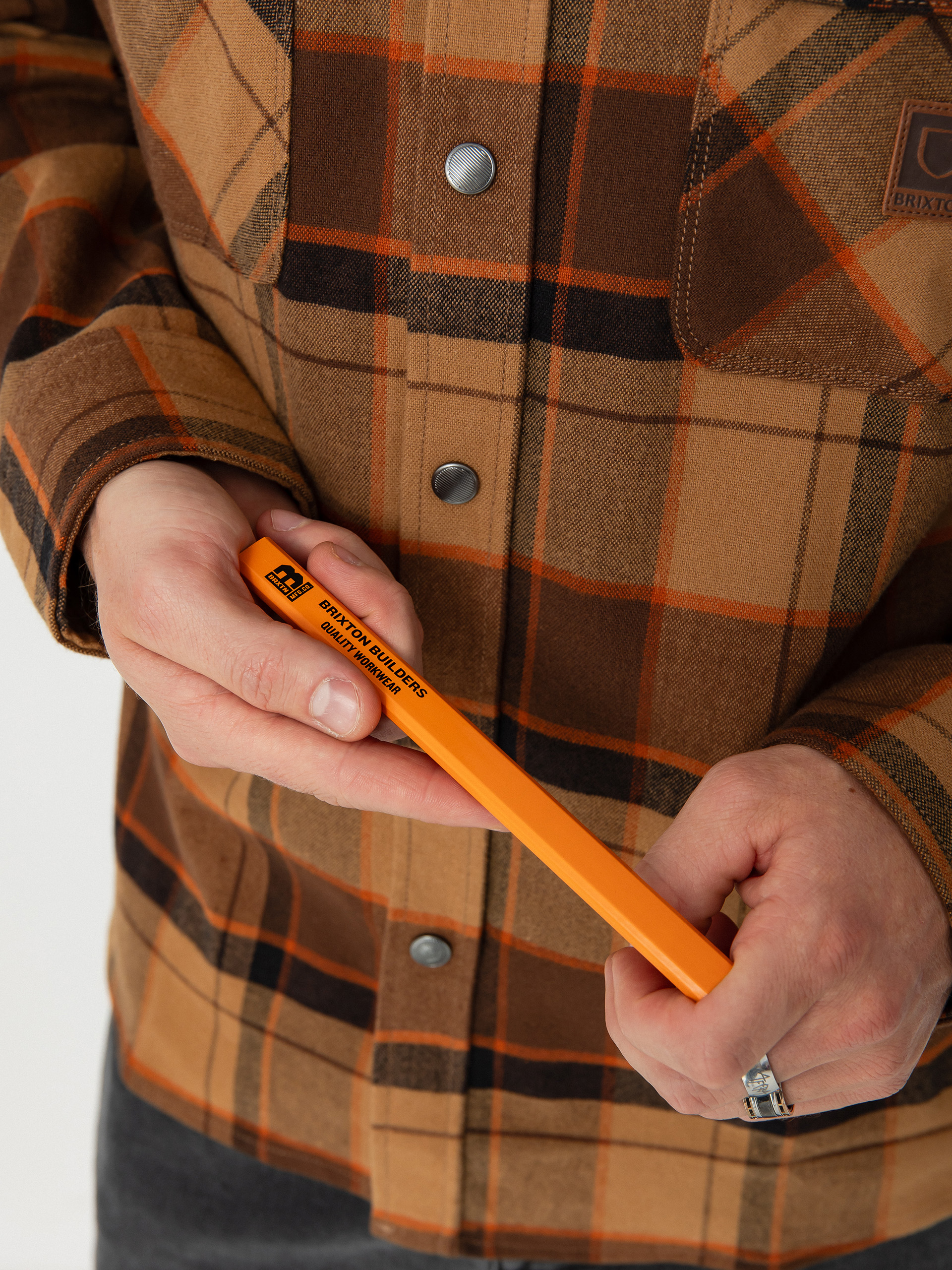 Košeľa Brixton Builders Bowery Str Wr Ls (burro brown/pinecone brown/bla)