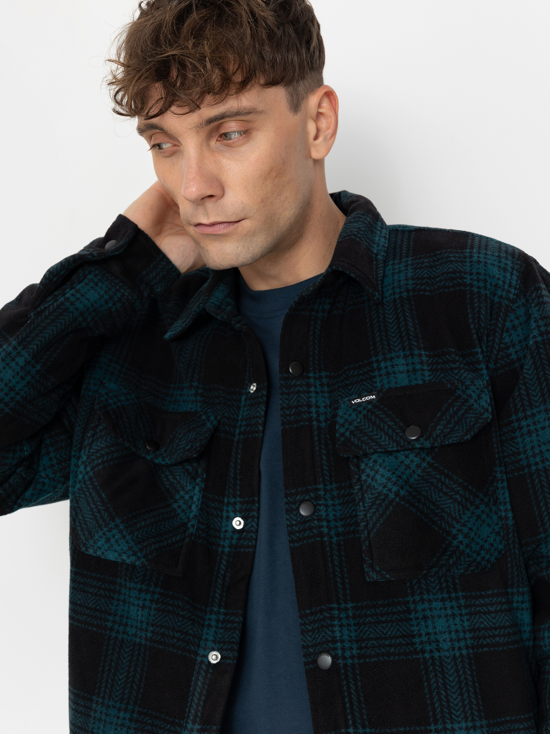 Košeľa Volcom Bowered Fleece Ls (evergreen)