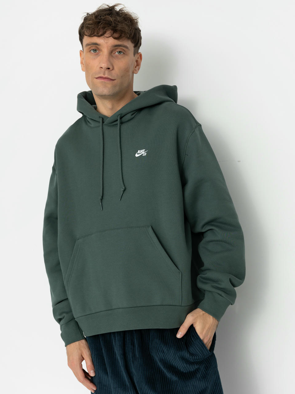 Mikina s kapucňou Nike SB Essential Logo HD (vintage green/white)