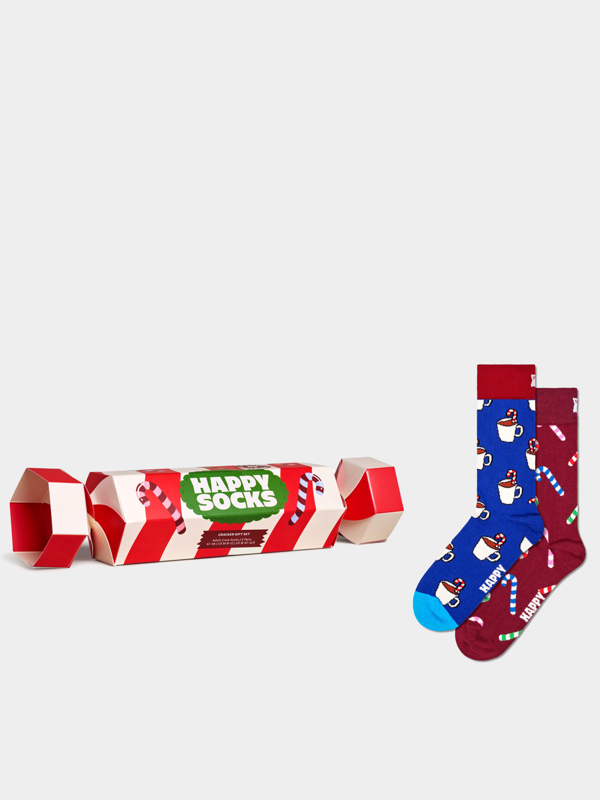 Ponožky Happy Socks 2-Pack Holiday Striped Cracker Gift Set (dark red)