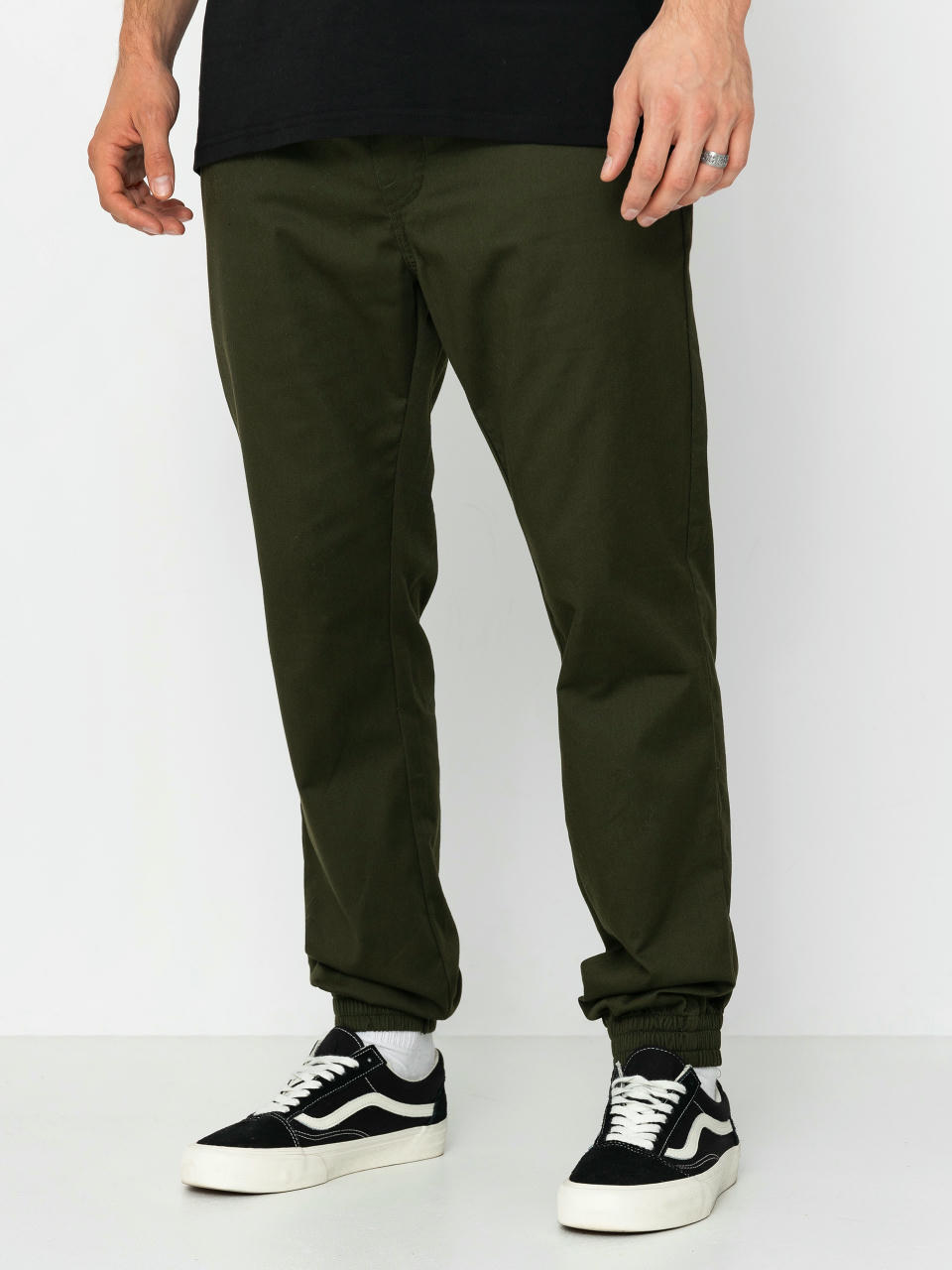 Nohavice Volcom Frickin Slim Jogger (dark green)