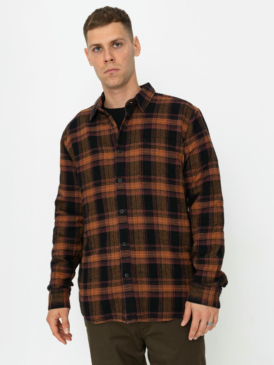 Košeľa Volcom Baystone Flannel Ls (black)