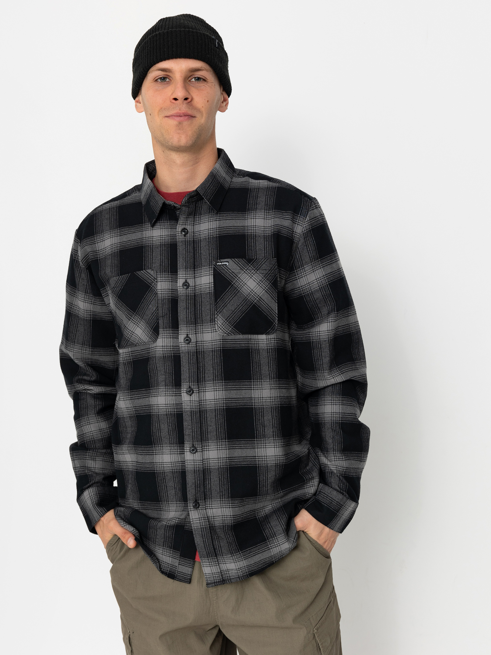 Košeľa Volcom Netastone Flannel Ls (black)