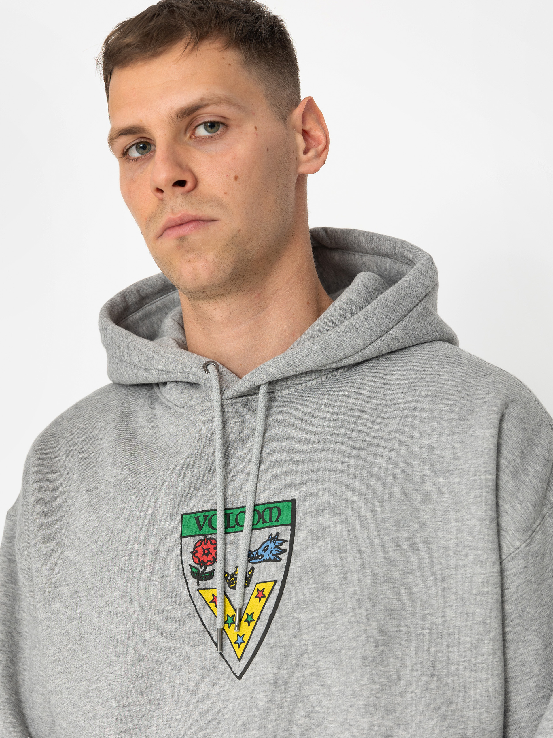 Mikina s kapucňou Volcom Fergadelic HD (heather grey)
