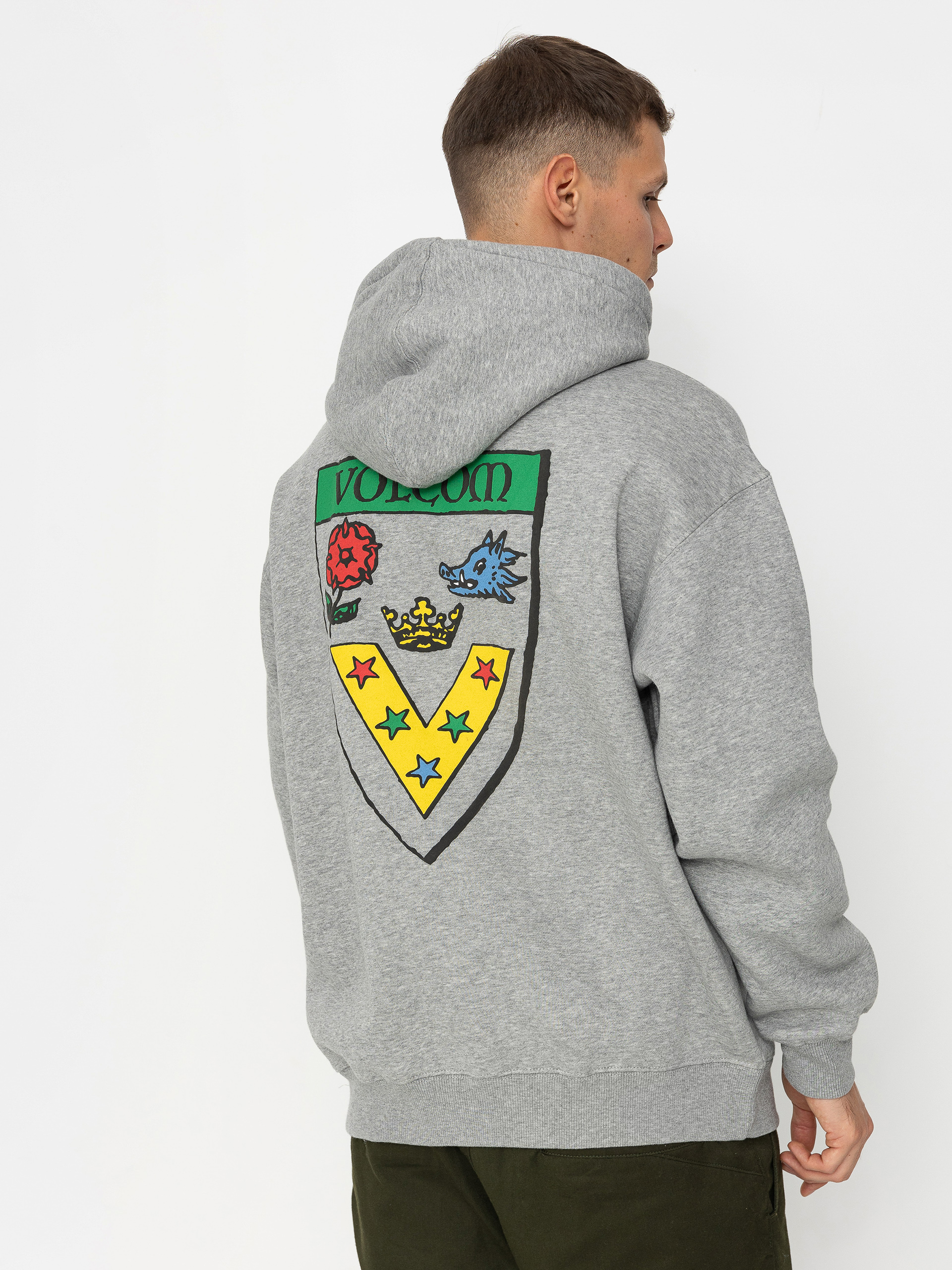 Mikina s kapucňou Volcom Fergadelic HD (heather grey)
