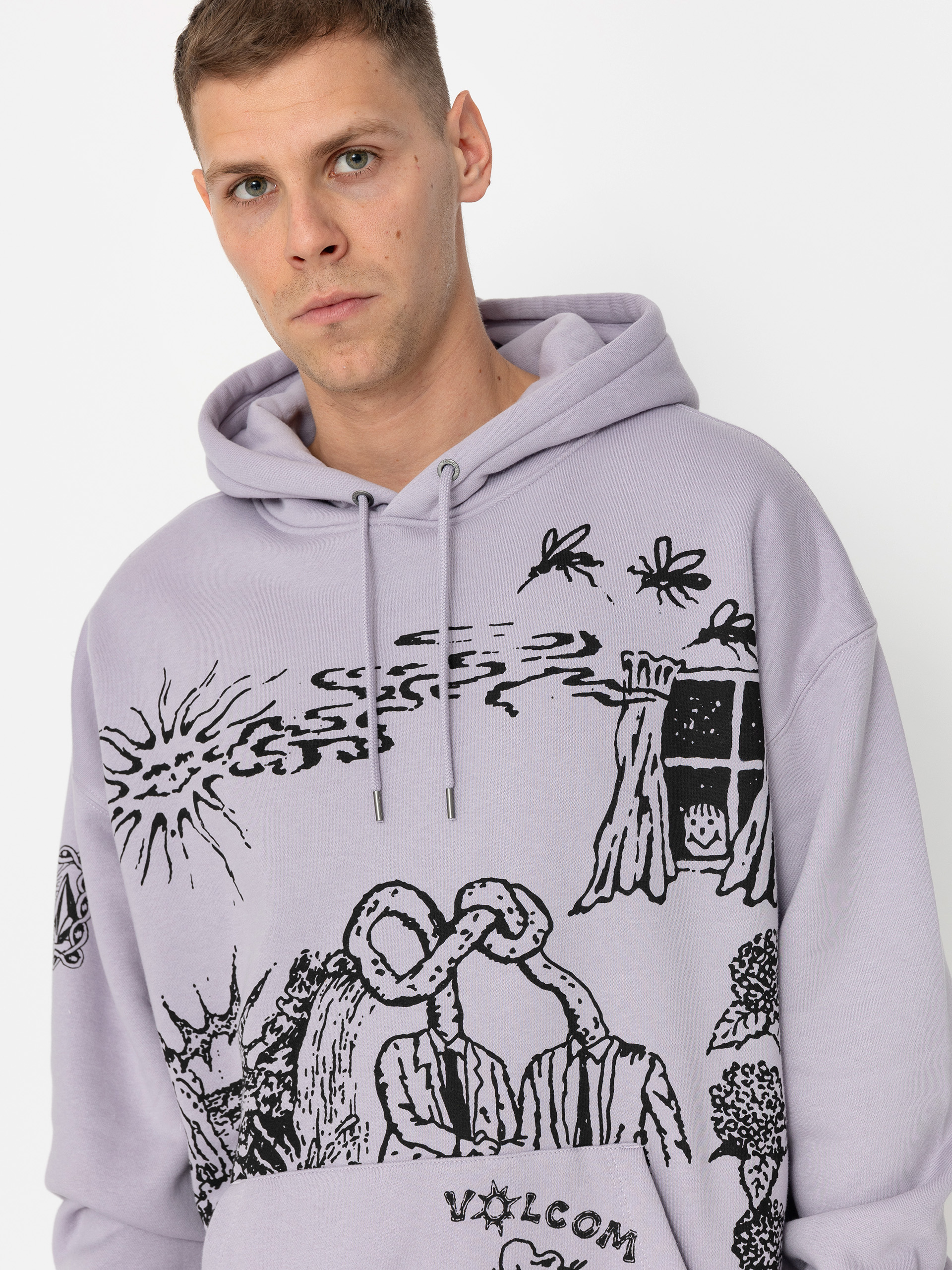 Mikina s kapucňou Volcom Fa Keutchi 2 HD (light purple)
