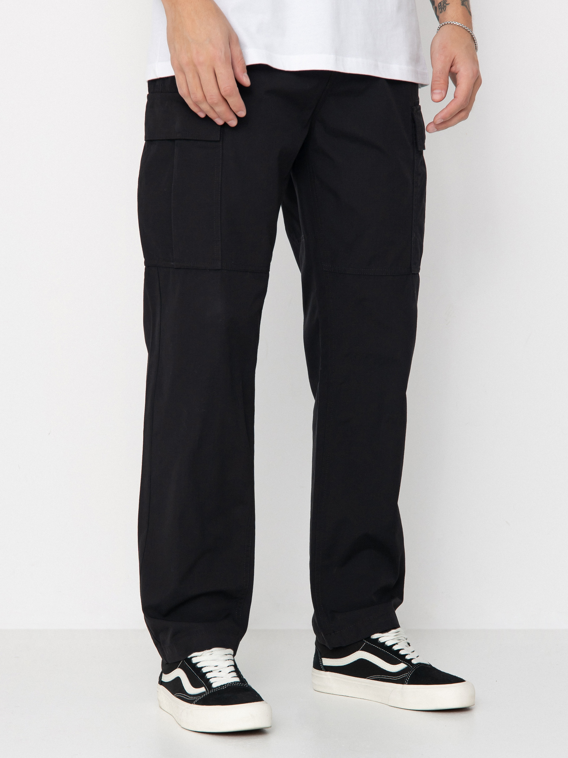 Nohavice Volcom Strange Tripper Tapered Cargo (black)