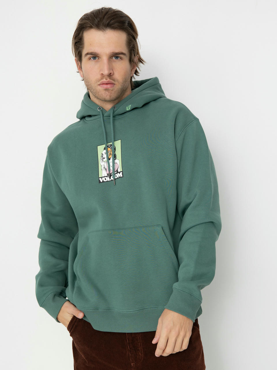 Mikina s kapucňou Volcom Noder HD (sea green)