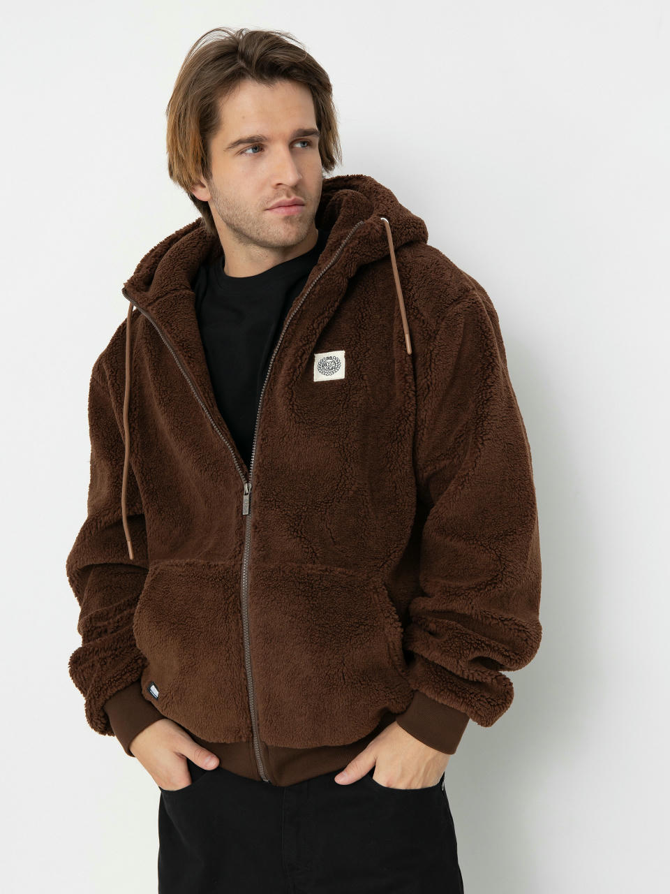 Bunda MassDnm Patch Teddy Zip Hoody (brown)