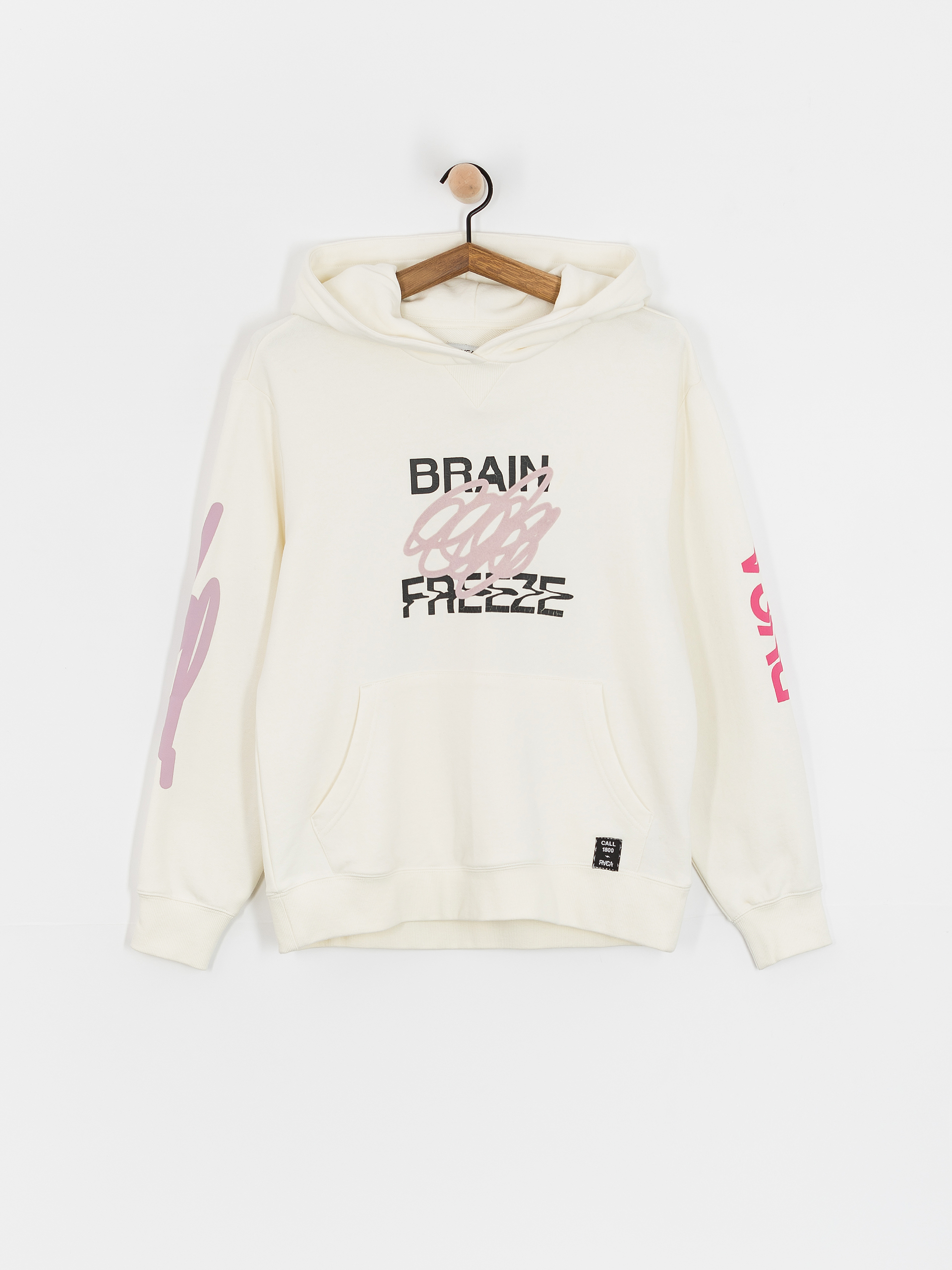 Mikina s kapucňou RVCA Brain Freeze Slouched HD Wmn (eggshell)