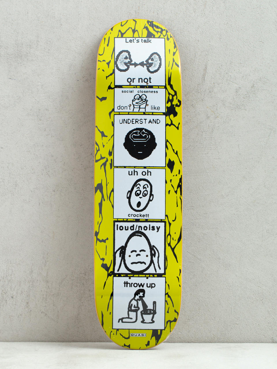 Doska Quasi Skateboards Crockett The Puker (yellow/white)